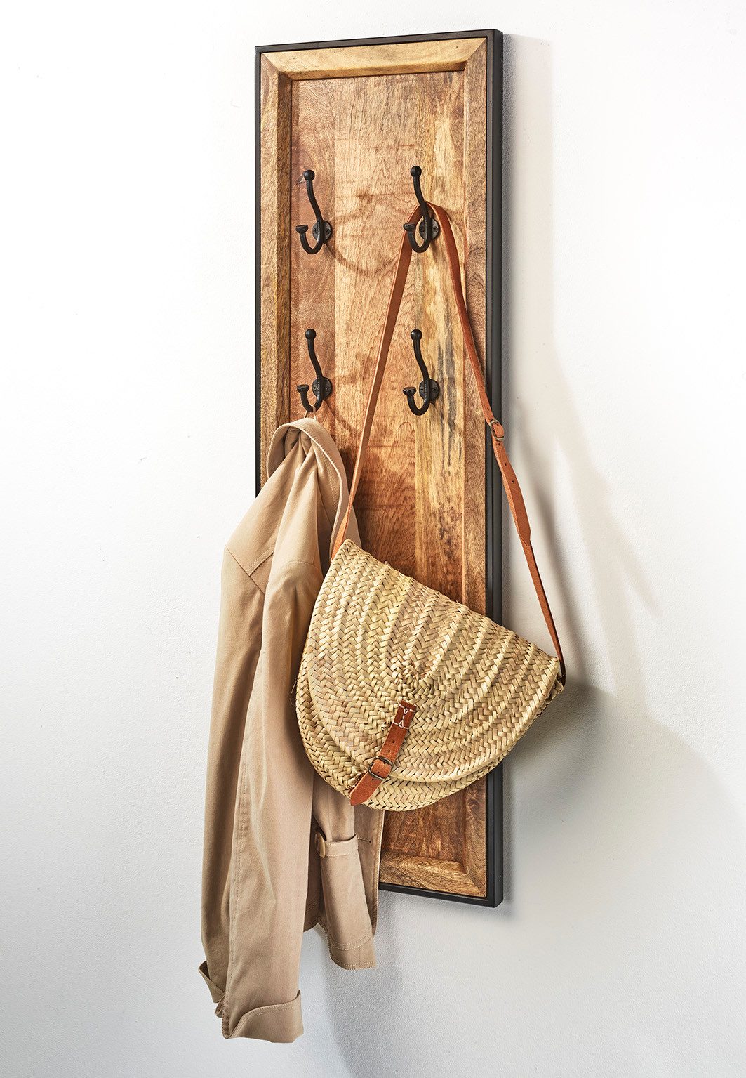 Kobolo Garderobenständer Garderobe Wandgarderobe - COAT - aus Mangoholz