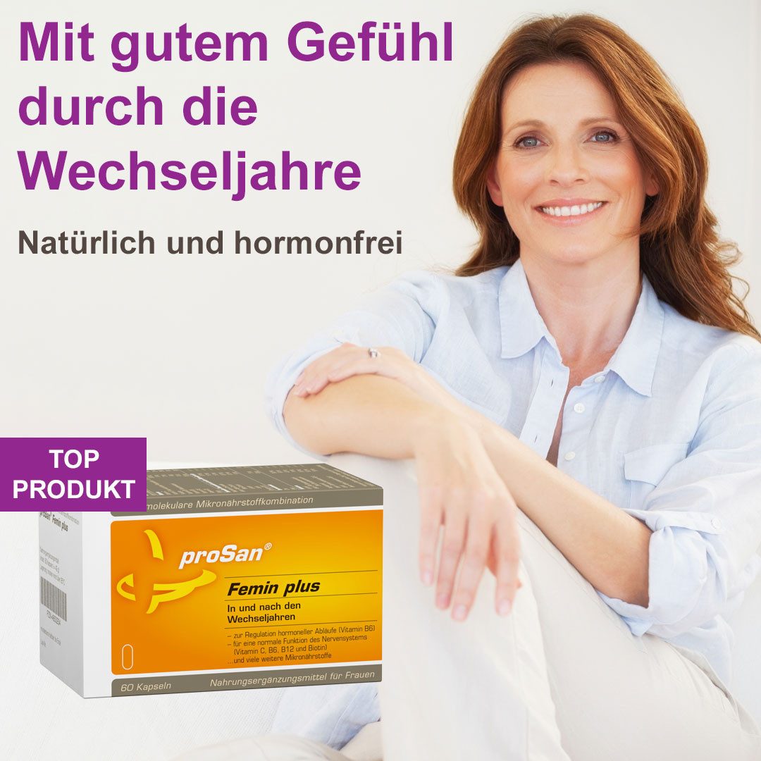 proSan Femin plus für die Wechseljahre, pflanzlich & hormonfrei, Kapseln, 60 St., 42 g