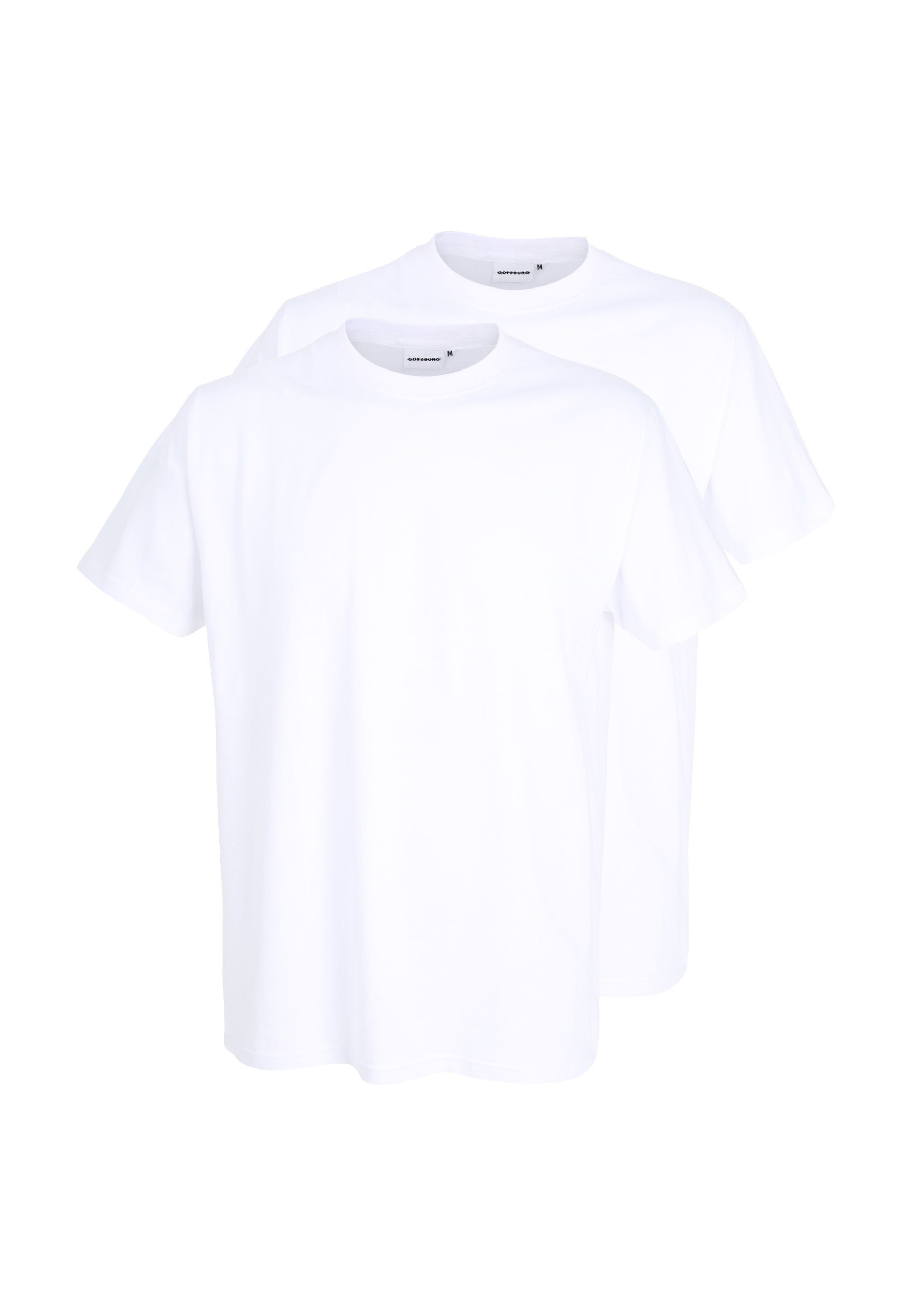 GÖTZBURG Unterziehshirt GÖTZBURG Herren T-Shirt weiß uni 2er Pack (2-St) weiss