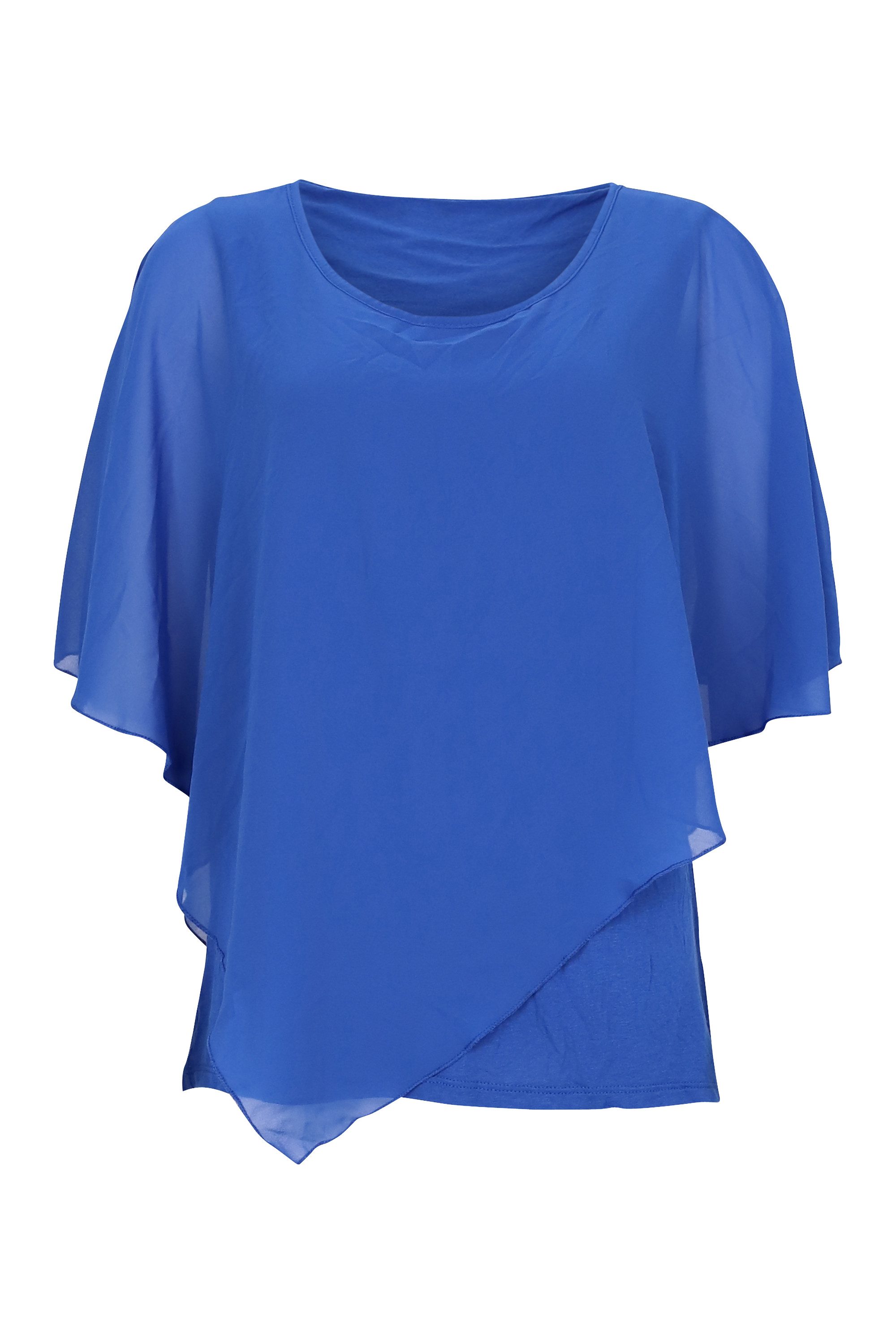 malito more than fashion Chiffonbluse malito Damen Chiffonbluse asymmetrisch 10732 Schlupfbluse Blusenshirt asymmetrisch geschnitten Einheitsgröße