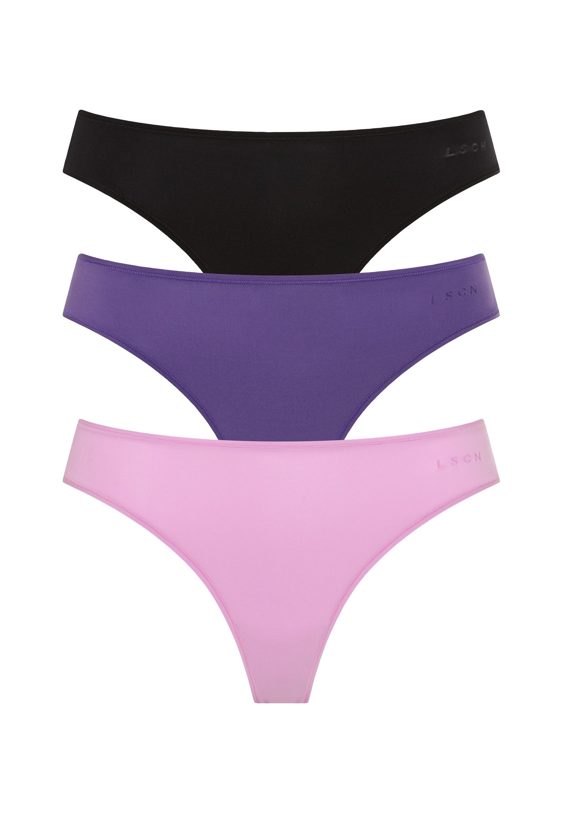 LSCN by LASCANA String (3er Pack) aus weicher und hoch elastischer Microfaser