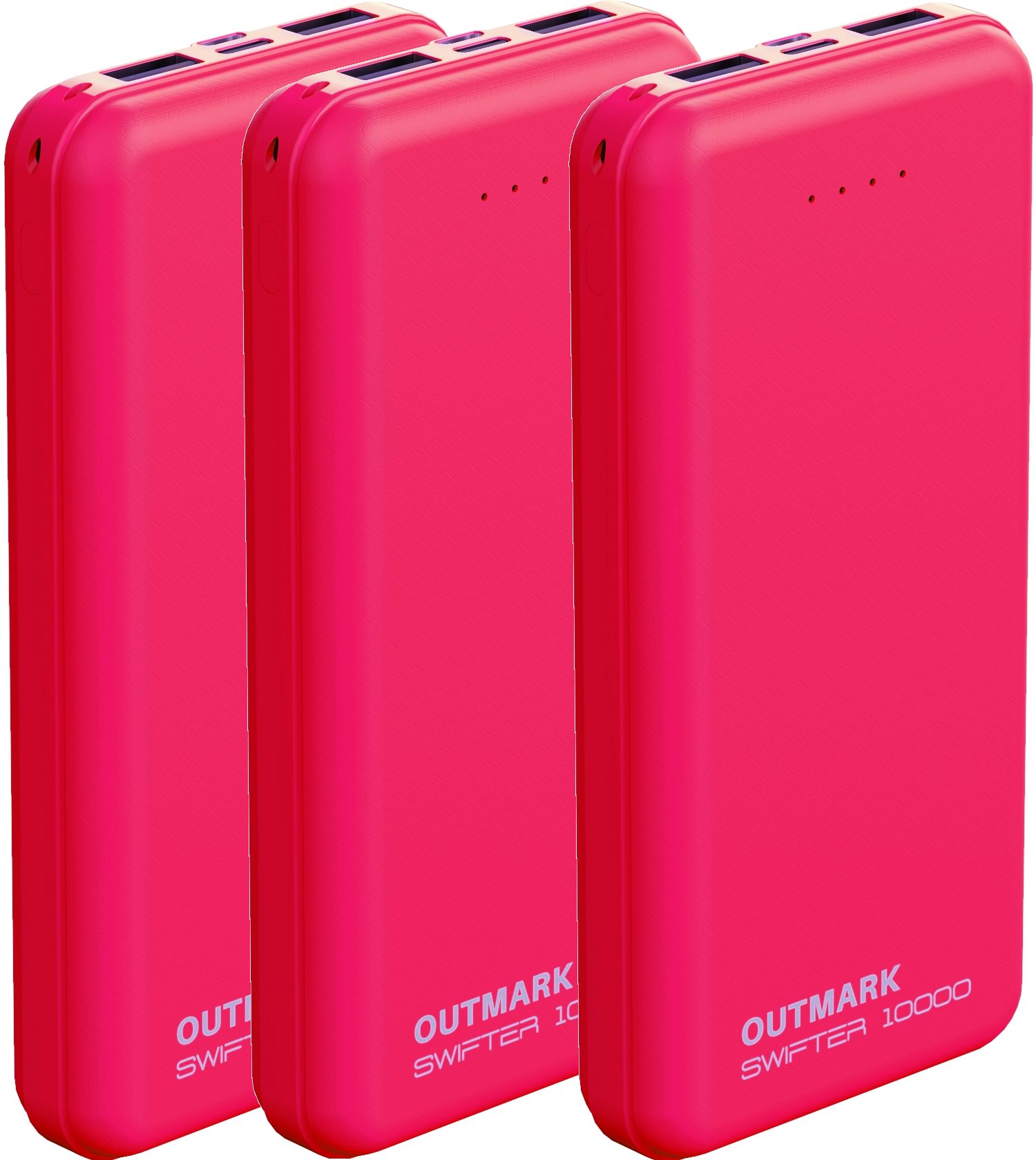OUTMARK SWIFTER 10.000 2x USB-A Ausgang, 1x USB-C zum Laden der Powerbank 10000 mAh, Fast Charge 2 x 2,4A