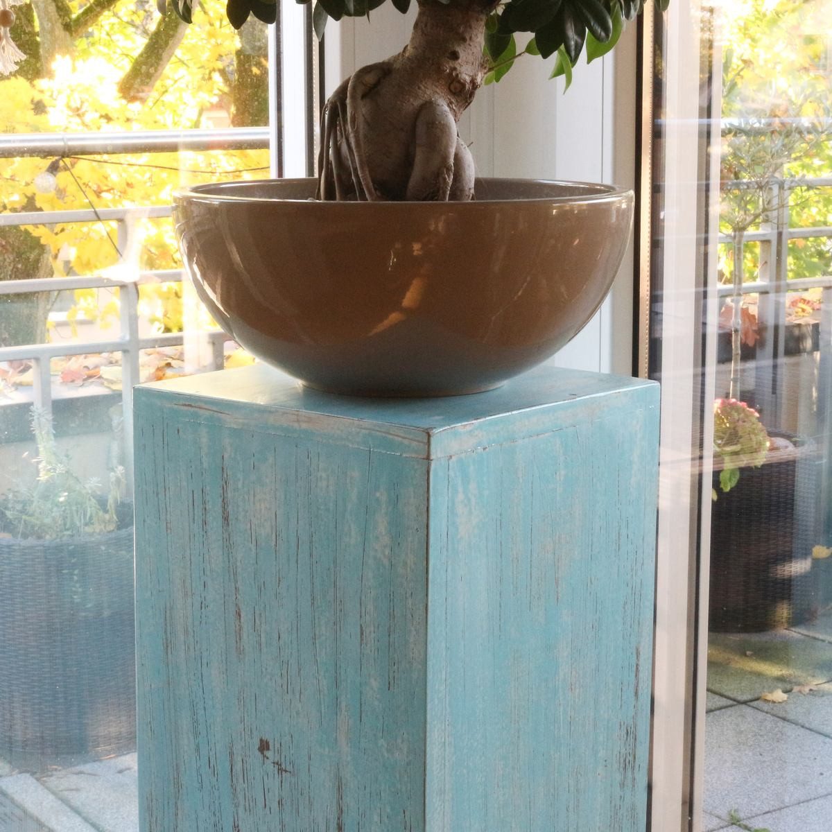 Oriental Galerie Blumenhocker Massive Holz Säule günstig online kaufen
