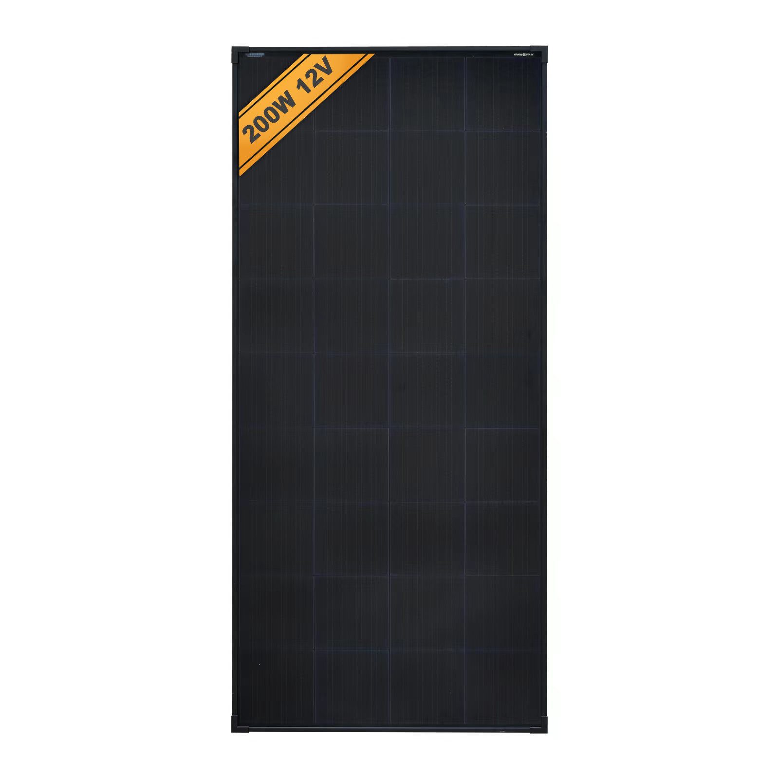 enjoy solar Solarmodul FULL BLACK Monokristallin PERC-Zellen 50W- 200W 12V, Monokristallin PERC, (Leistungsgarantie bis 10 Jahren mit 90% und bis 25 Jahren mit 80), Full black design, Aufbau mit 182mm 10BB Mono Solarzellen