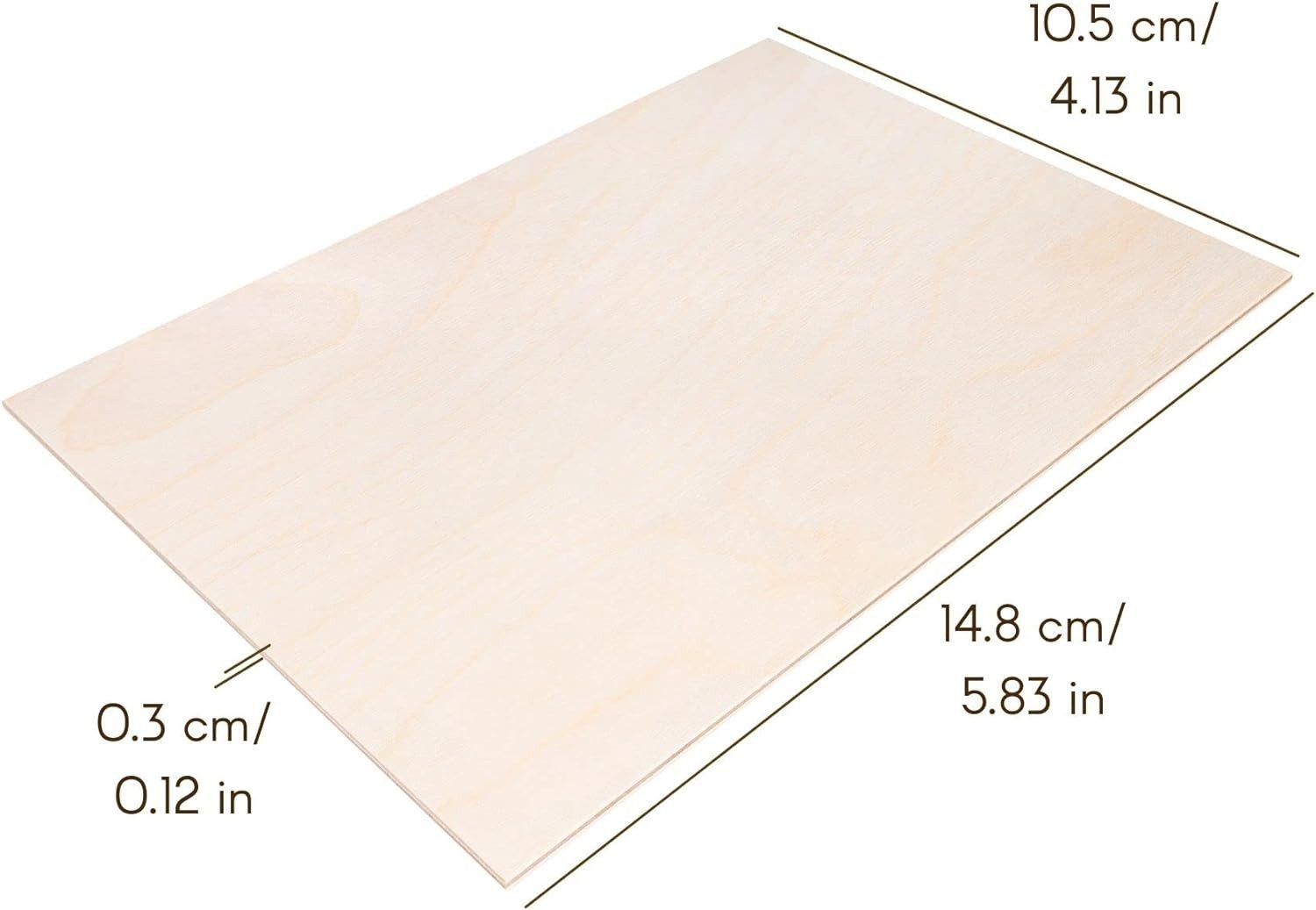 Creative Deco Bastelnaturmaterial Sperrholzplatte Stärke 3mm Birkensperrholz Dünne Holz-Zuschnitte, (10-tlg), Perfektes Blatt für Laubsäge, Brandmalerei, Laserschnitt