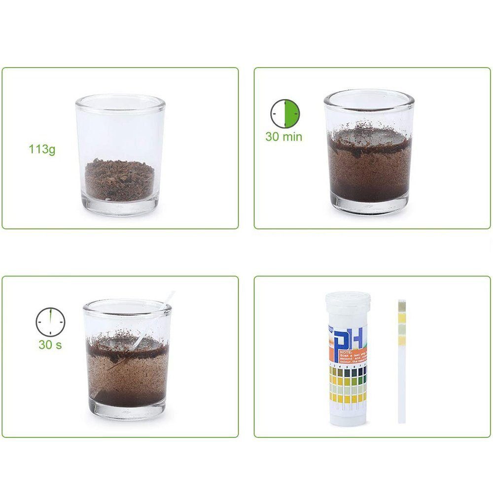 TUABUR Etikettenpapier Boden-pH-Teststreifen Streifen) (150 für Gartenböden