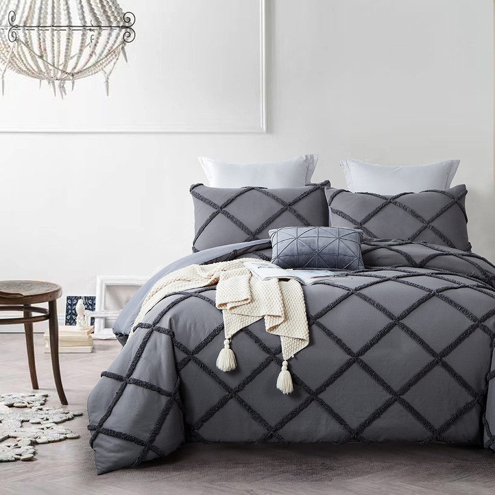 ibettertec Bettwäsche Bettwäsche Getuftet 135x200,200x200cm,Stickerei Shabb günstig online kaufen