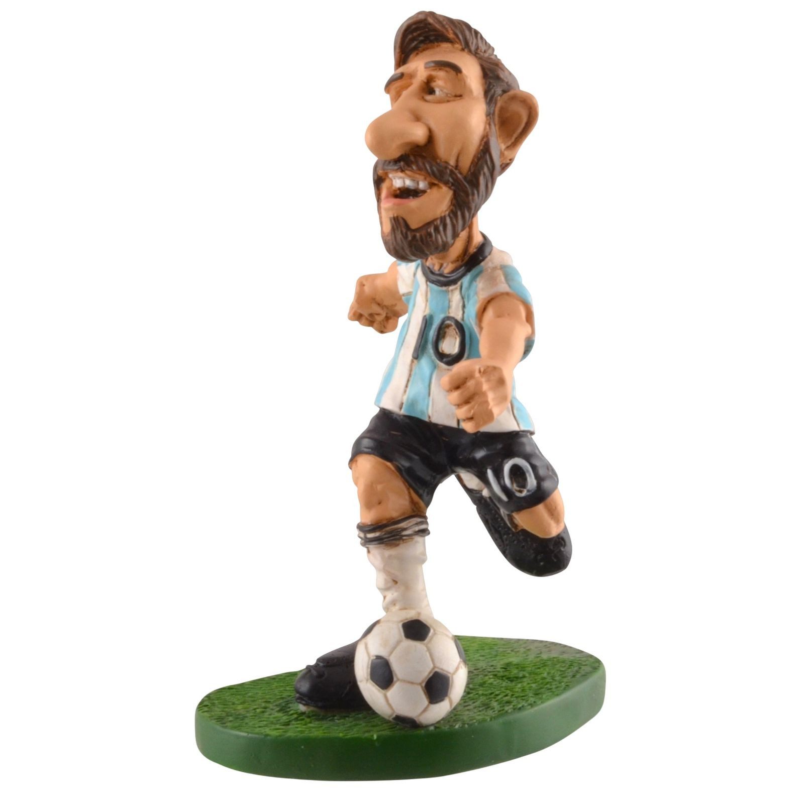 Vogler Dekofigur Comical Lionel Fußballer-Karikatur 12cm handbemalt by Warren Stratford
