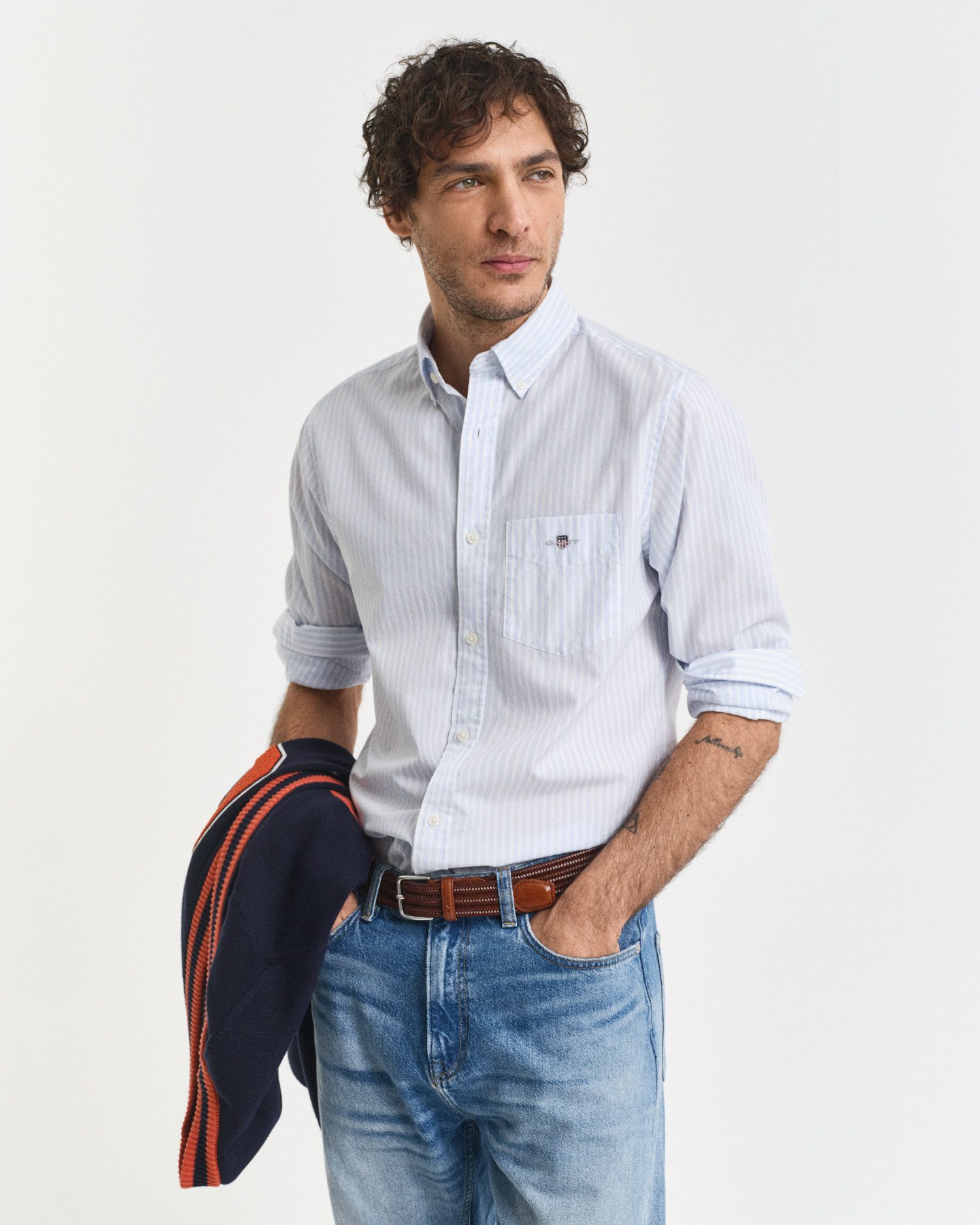 Gant Langarmhemd REG POPLIN STRIPE SHIRT günstig online kaufen