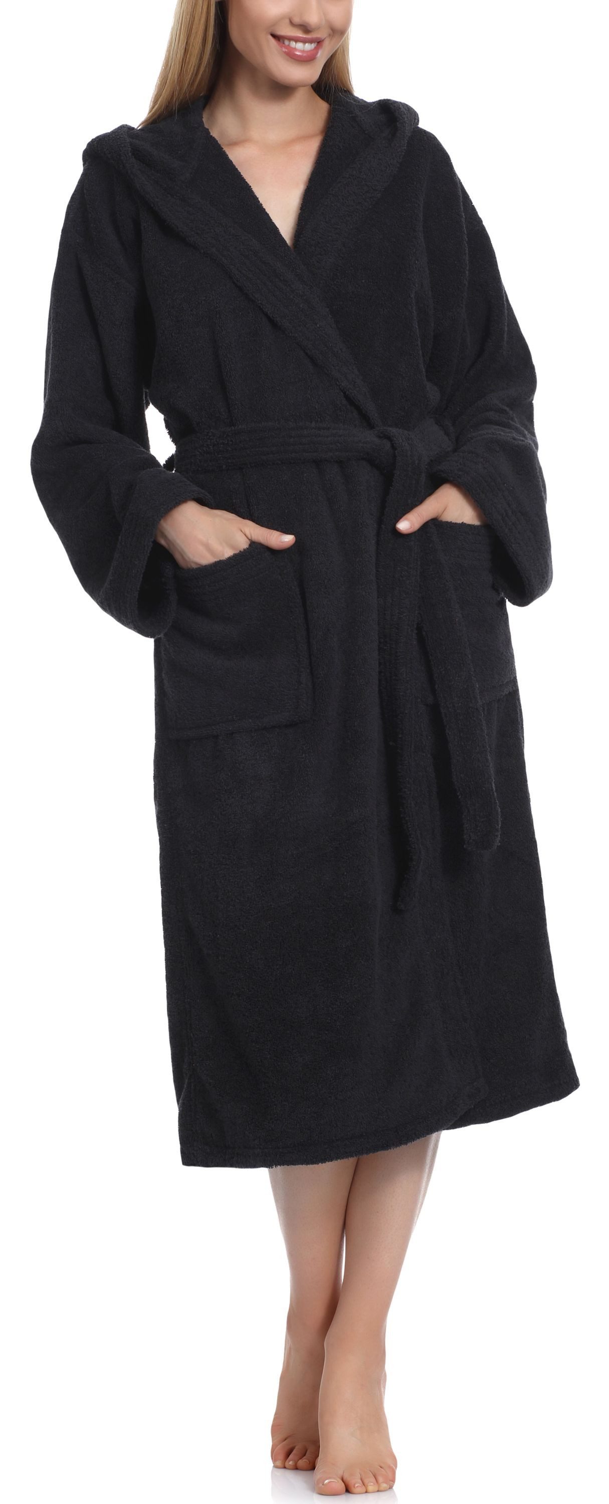 Bademantel Damen Frottee Bademantel aus 100% Baumwolle LA40-193