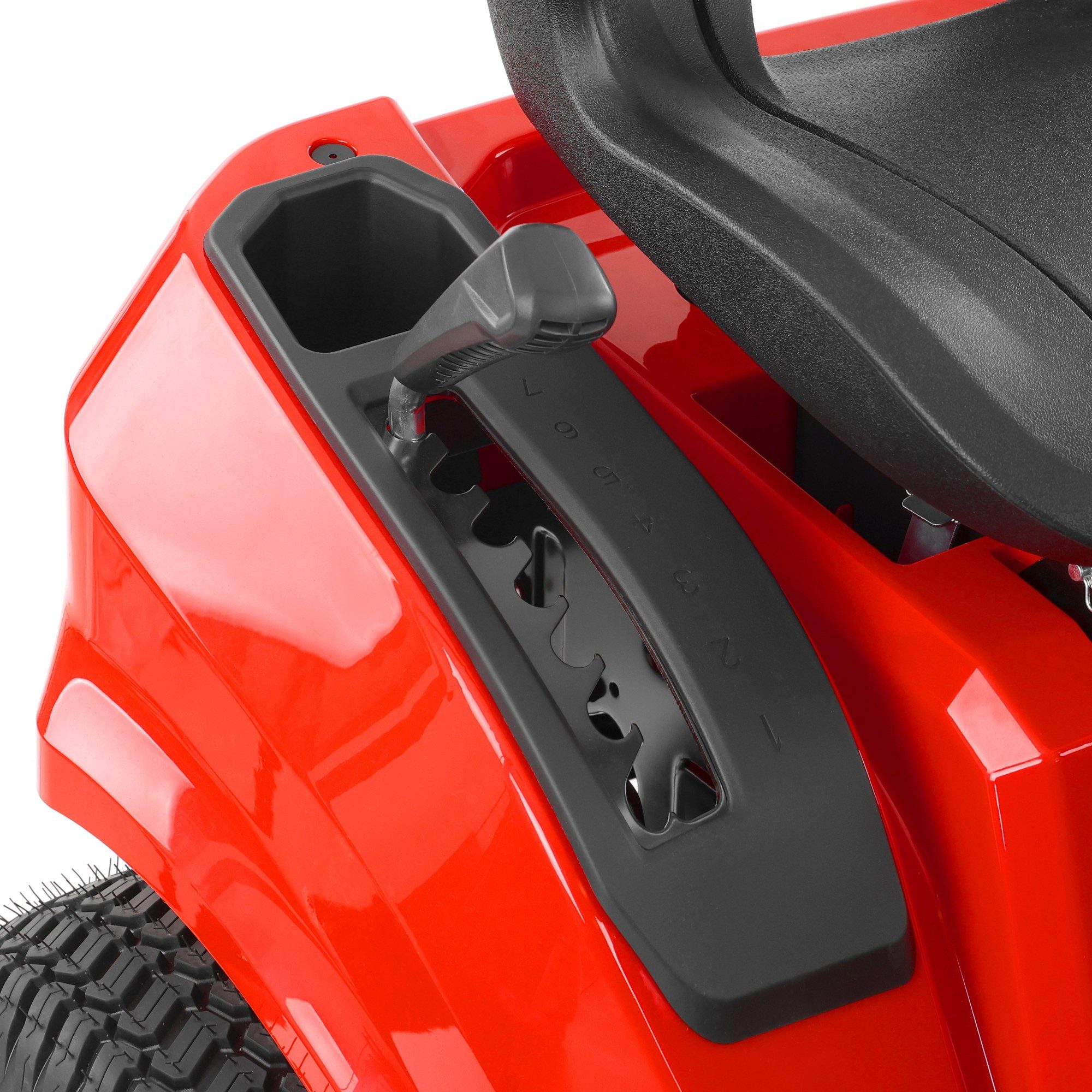 Hecht Rasentraktor 5115 Aufsitzmäher Seitenauswurf Benzin 12,5 PS CVT-Getriebe, 98 cm Schnittbreite, 452 ccm, Elektrostart, Anhängerkupplung, LED-Beleuchtung – Bild 5 von 5