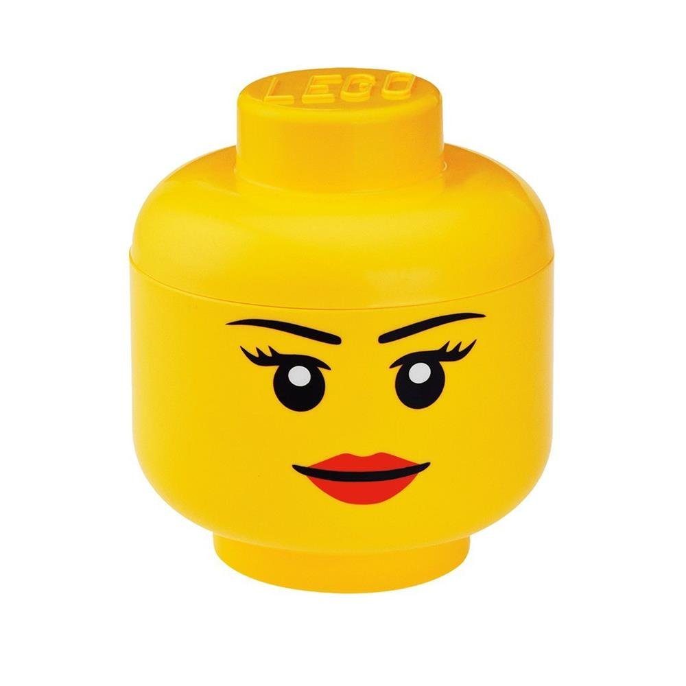 Room Copenhagen Aufbewahrungsbox LEGO® Aufbewahrungskopf Mädchen klein, 18,5 cm Höhe, Gelb, Legokopf-Form