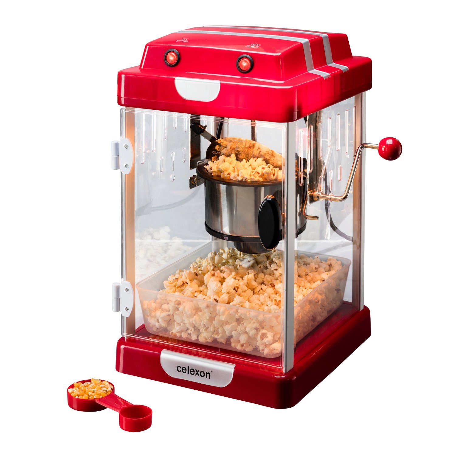 Celexon Popcornmaschine CinePop CP1000, 24,5x28x43 Rot Füllmenge 350 cm, 60g, Watt