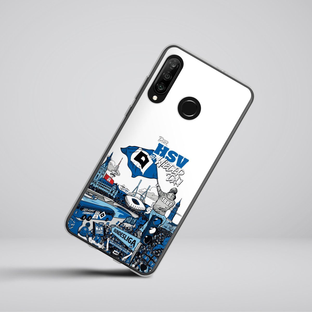 DeinDesign Handyhülle Hamburger SV Offizielles Lizenzprodukt Aufstieg, Huawei P30 Lite Premium Silikon Hülle Bumper Case Handy Schutzhülle