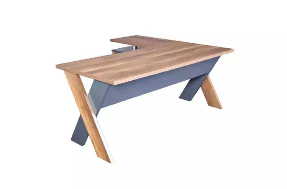 JVmoebel Tische (1-St., Braun in Luxus Schreibtisch Schreibtisch), Tisch Tische Büro Eckschreibtisch 1x Designer Made Europa nur Holz