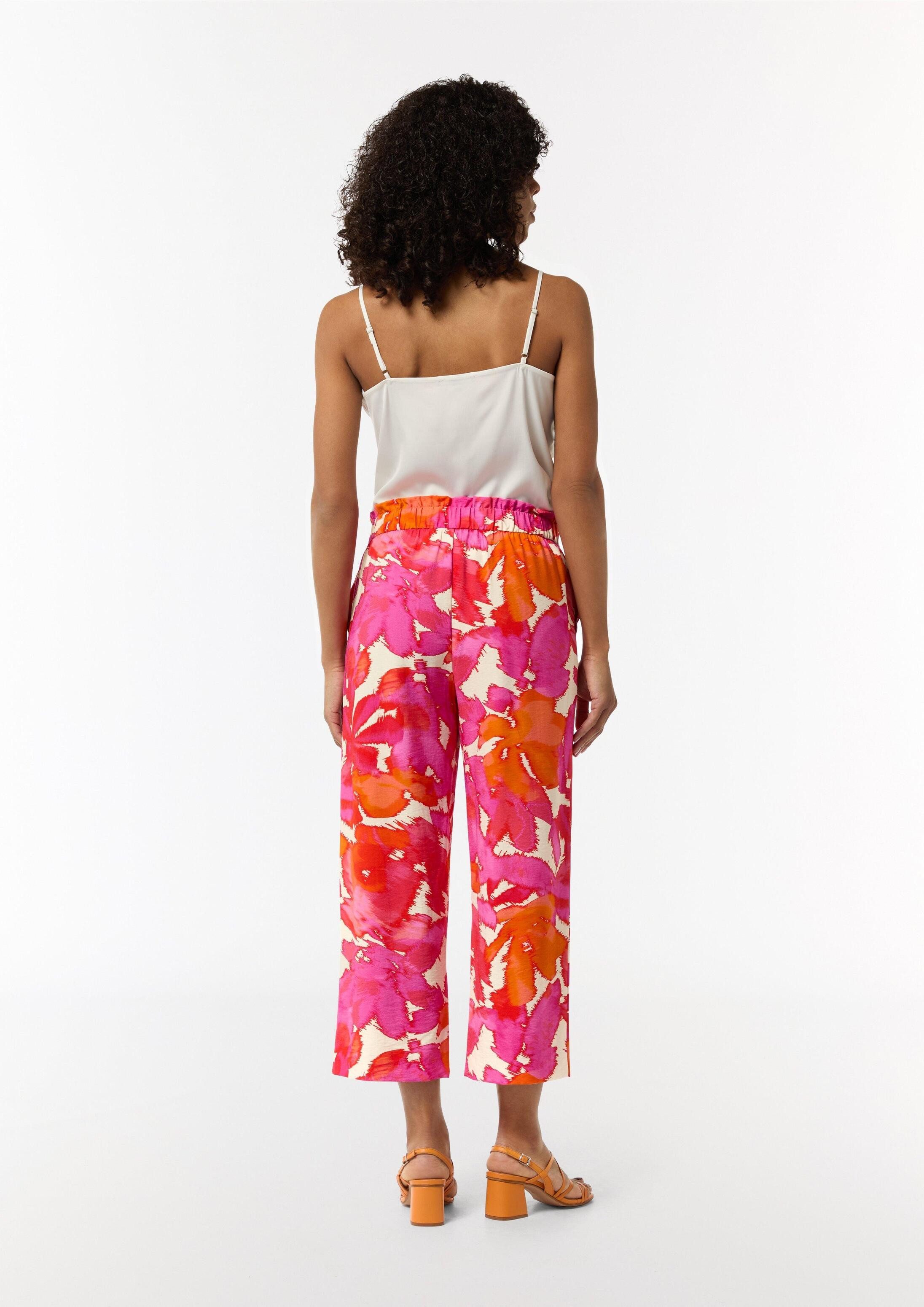 comma Culotte Hose Stoffhose mit All-over-Print