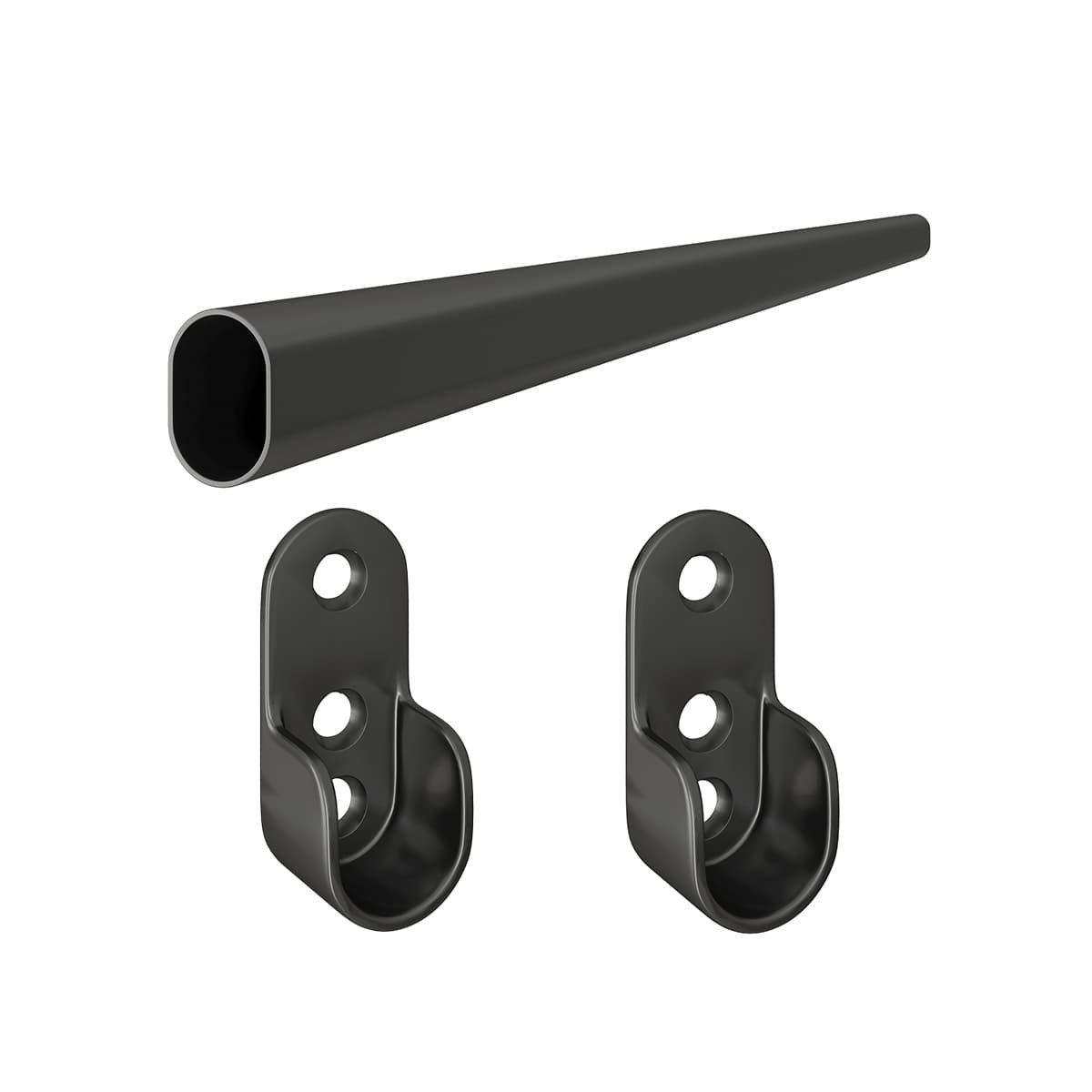 MS Beschläge Kleiderstange Garderobenstange Kleiderstangenhalter Schwarz ov günstig online kaufen