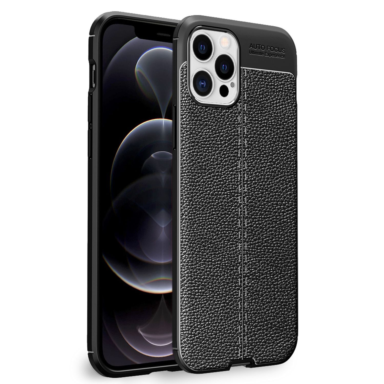 Nalia Smartphone-Hülle Apple iPhone 12 Pro Max 17 cm (6,7 Zoll), Leder-Look Silikon Hülle / Anti-Fingerabdruck / Kratzfest / Rutschfest