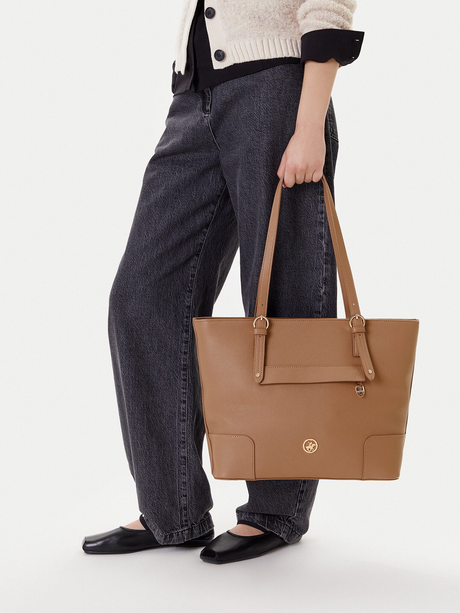BEVERLY HILLS POLO CLUB Handtasche Beverly Hills Polo Club Damenhandtasche Beige CEO - BHPC-C-007-08