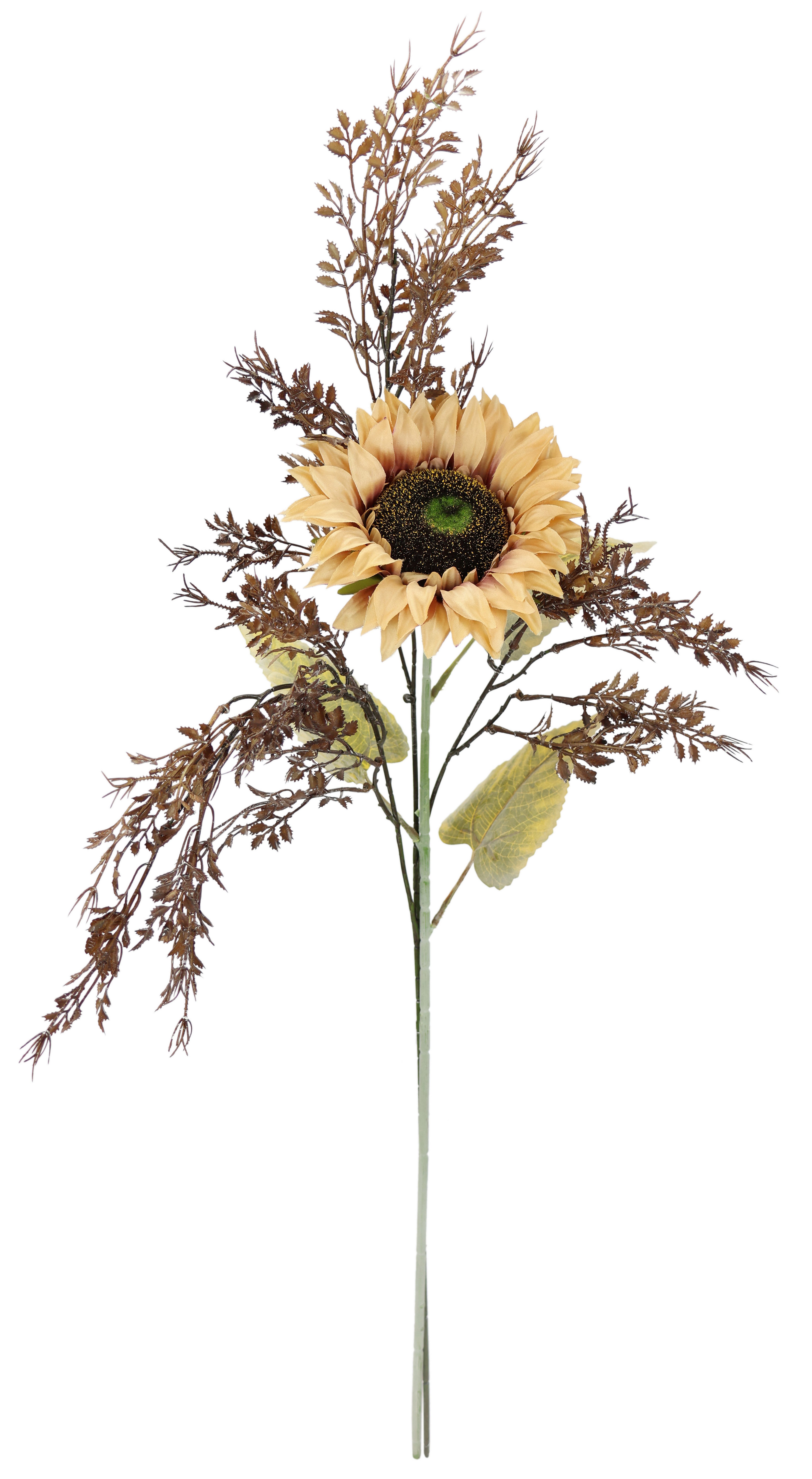 Kunstblumenstrauß Kunstblumen Set Sonnenblume, I.GE.A., Höhe 70 cm, Mit Dekozweig 70cm Blumenarrangement Sonnenblumenzweig künstlich Deko