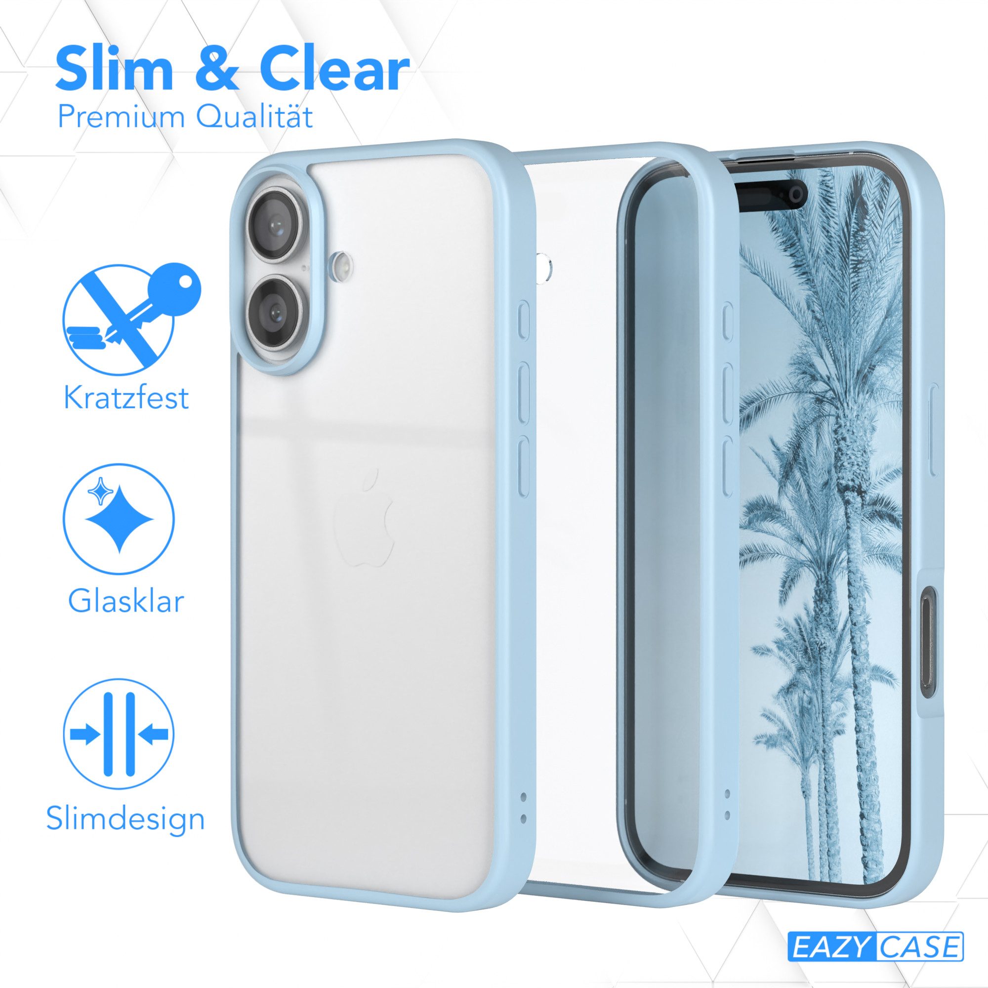 EAZY CASE Handyhülle Bumper Case für Apple iPhone 16 6,1 Zoll, Schutzhülle Kameraschutz kratzfest Back Cover Displayschutz Minz Grün – Bild 5 von 5