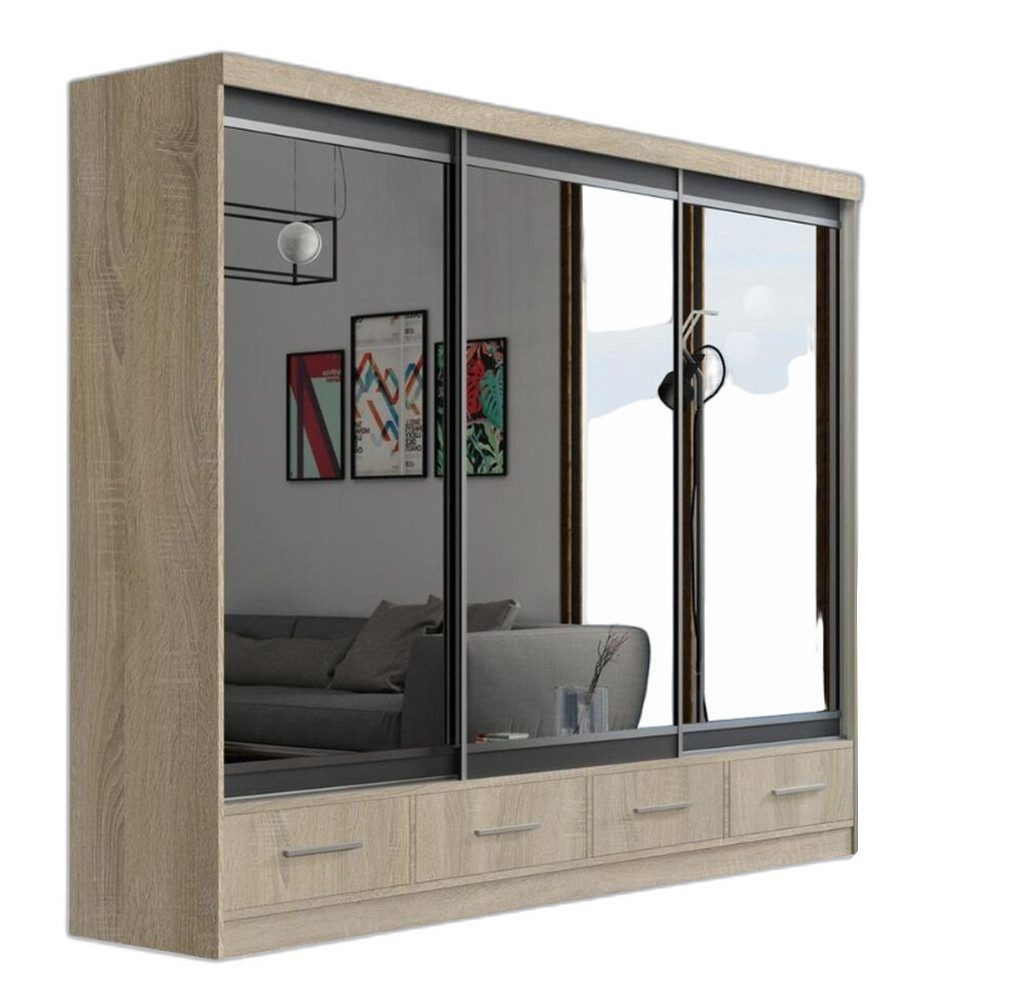 Xlmoebel Kleiderschrank Schwebetüren Schrank aus Holz in Hochglanz für das Schlafzimmer (1-St., Kleiderschrank) Hergestellt in Europa