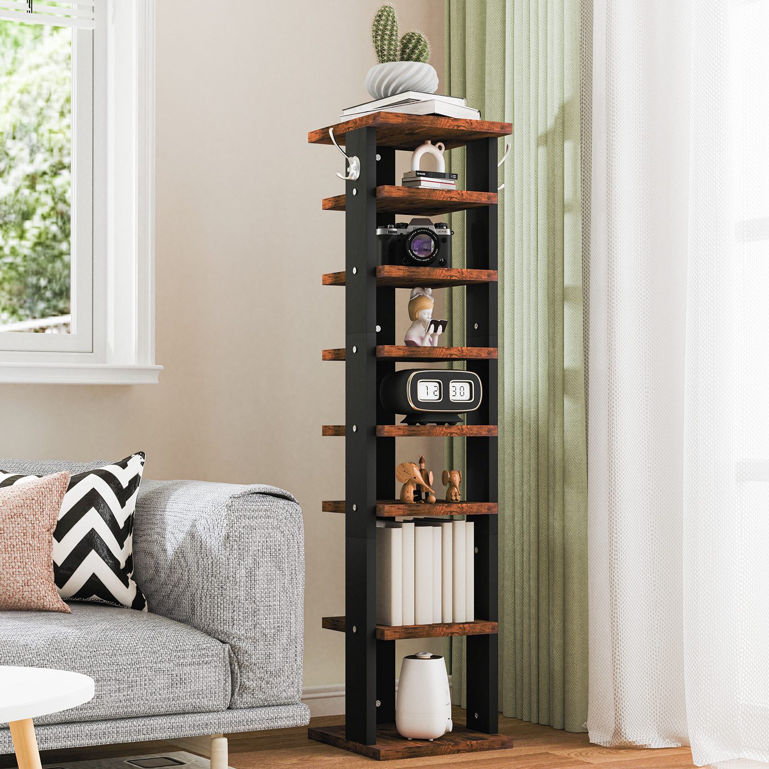 oyajia Schuhregal Standregal mit 7 Ebenen, mit verstellbaren Regalhöhen, 11 günstig online kaufen