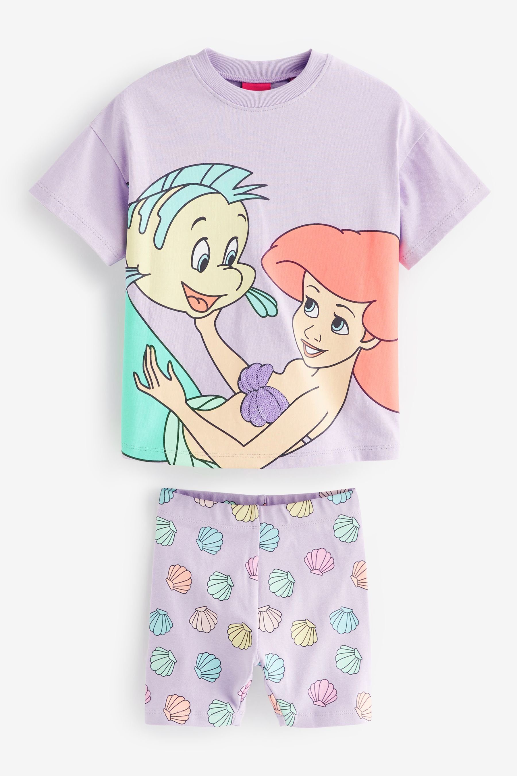 T-Shirt Little Mermaid im Set Shorts & (2-tlg) Next und T-Shirt Radlershorts