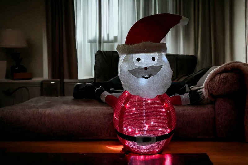 F-H-S International LED-Dekofigur (1 St), Weihnachtsmann Popup Timer Innen Außen 60x70cm