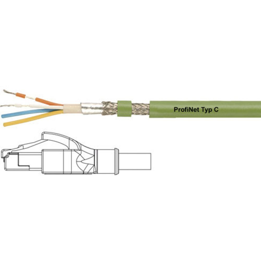 HELU HELU 806410 RJ45 Patchkabel CAT 5e SF/UTP 1.00 m Grün PUR-Mantel, Gefl Netzkabel, (100.00 cm)