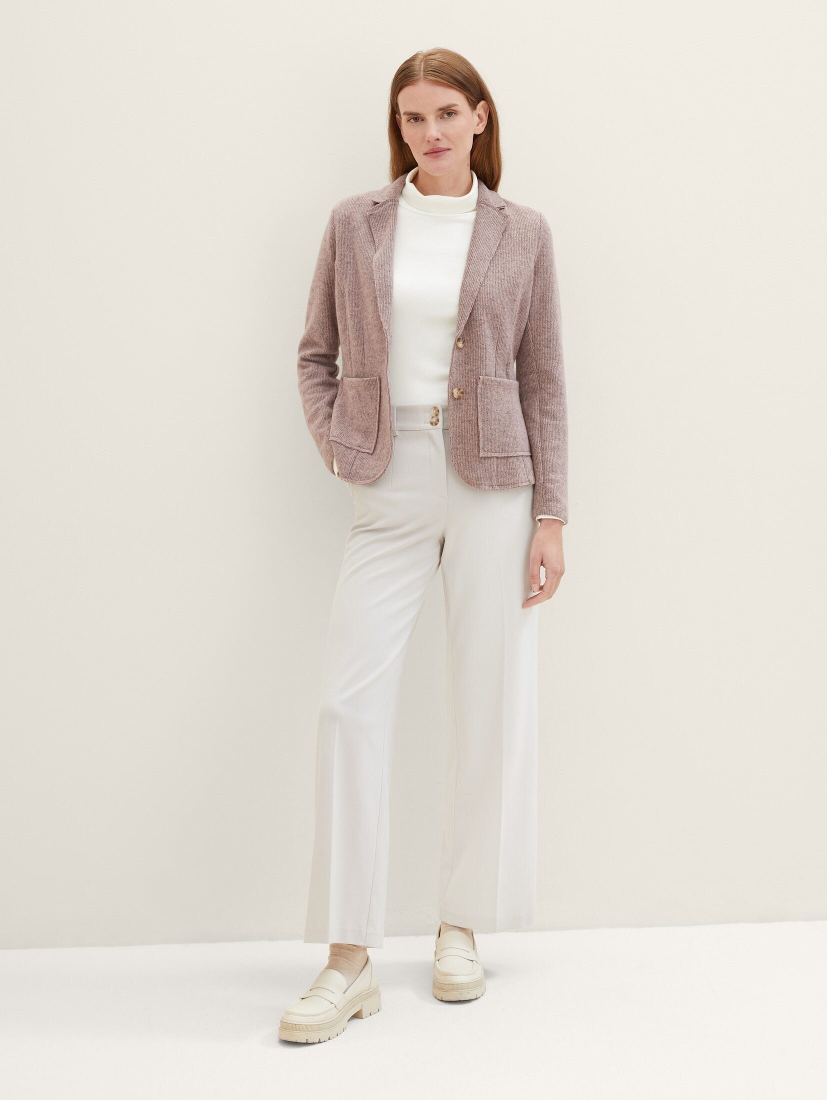 TOM TAILOR Kurzblazer Blazer mit Reverskragen dusty lilac melange