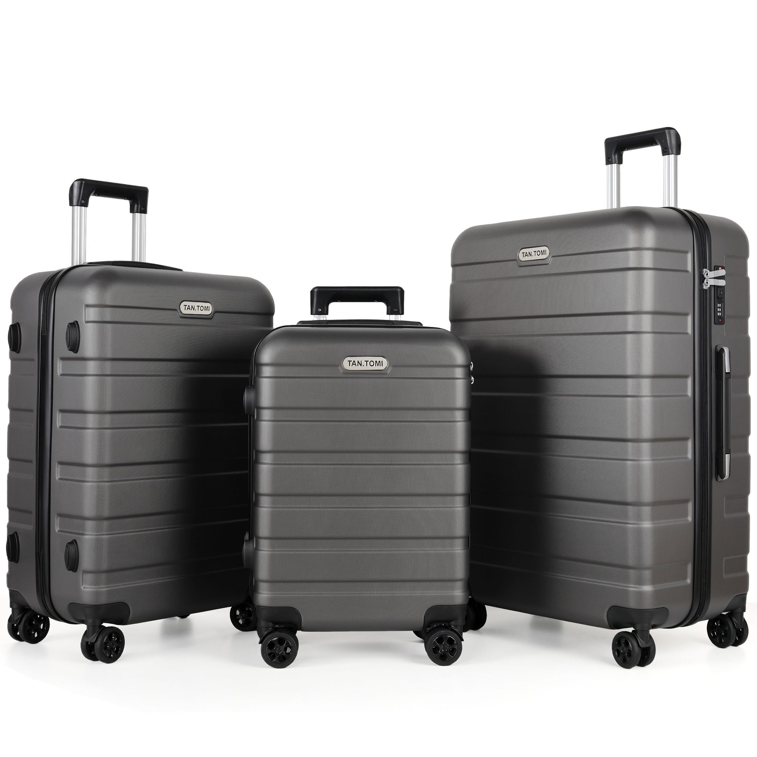 TAN.TOMI Handgepäckkoffer S/M/L/Set Koffer Hartschale Leicht Reisekoffer ABS Geräumig Haltbar, Trolley Handgepäck Große Kapazität