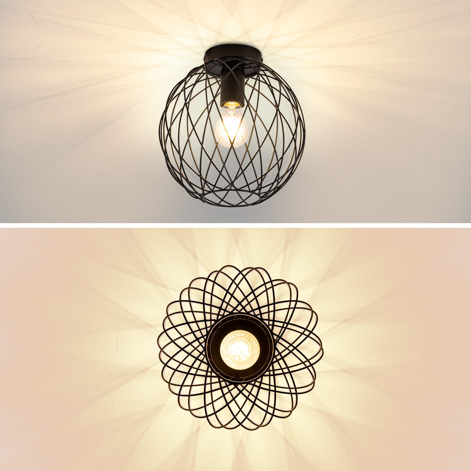 ZMH Deckenleuchte Schwarz Vintage E27 Retro Deckenlampe für Gang Korride Ma günstig online kaufen