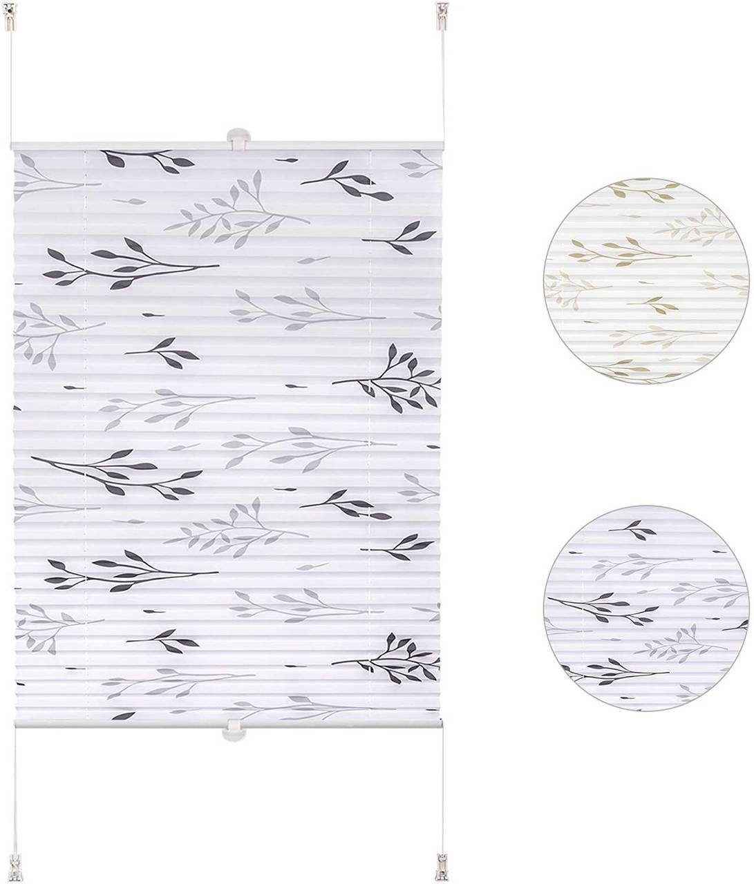 Woltu Plissee, Faltrollo Klemmfix ohne Bohren grau günstig online kaufen