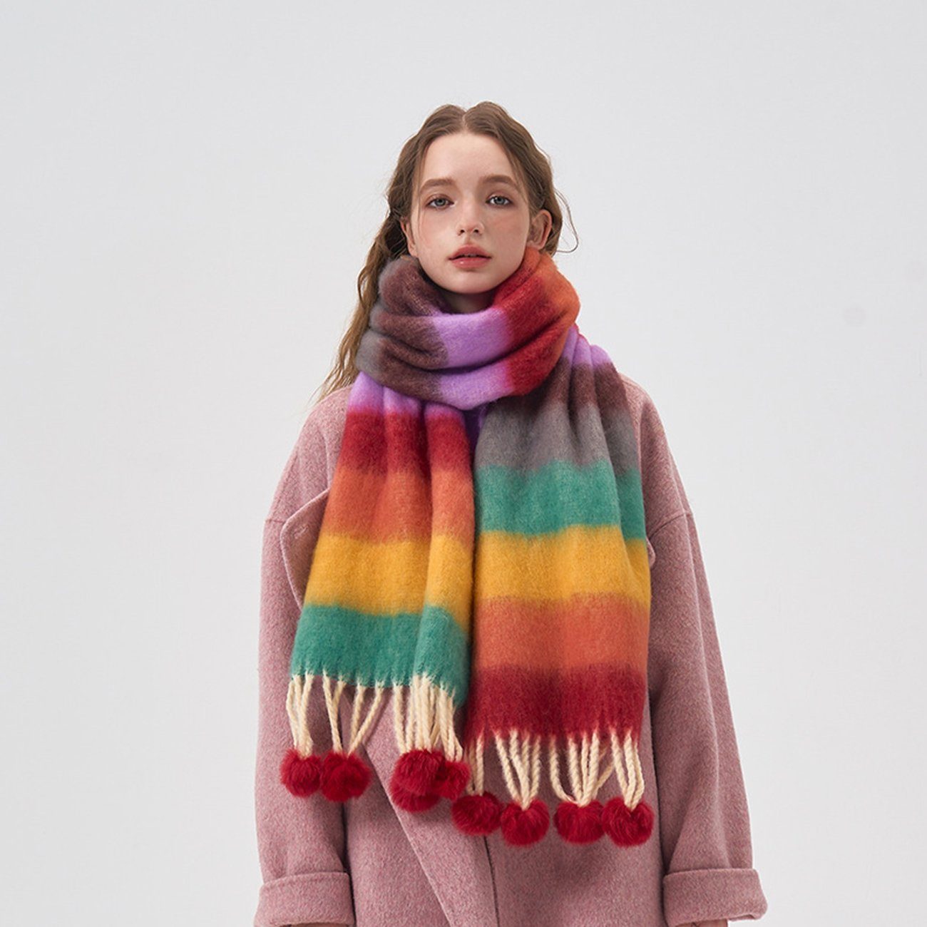 EBUY Warmer Modeschal und Winter im 3 Damen Herbst Stil Schal für