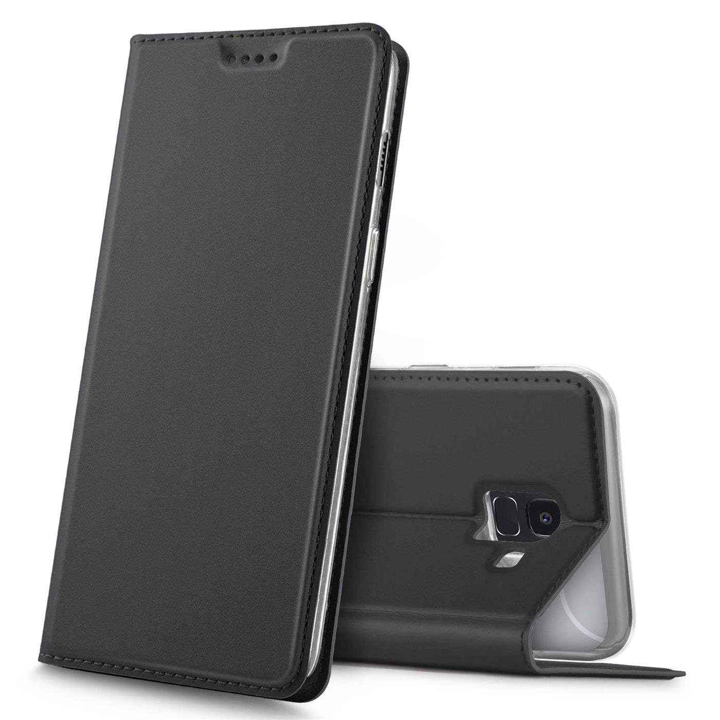 CoolGadget Handyhülle Magnet Case Handy Tasche für Samsung Galaxy J6 2018 5,6 Zoll, Hülle Klapphülle Ultra Slim Flip Cover für Samsung J6 2018 Schutzhülle