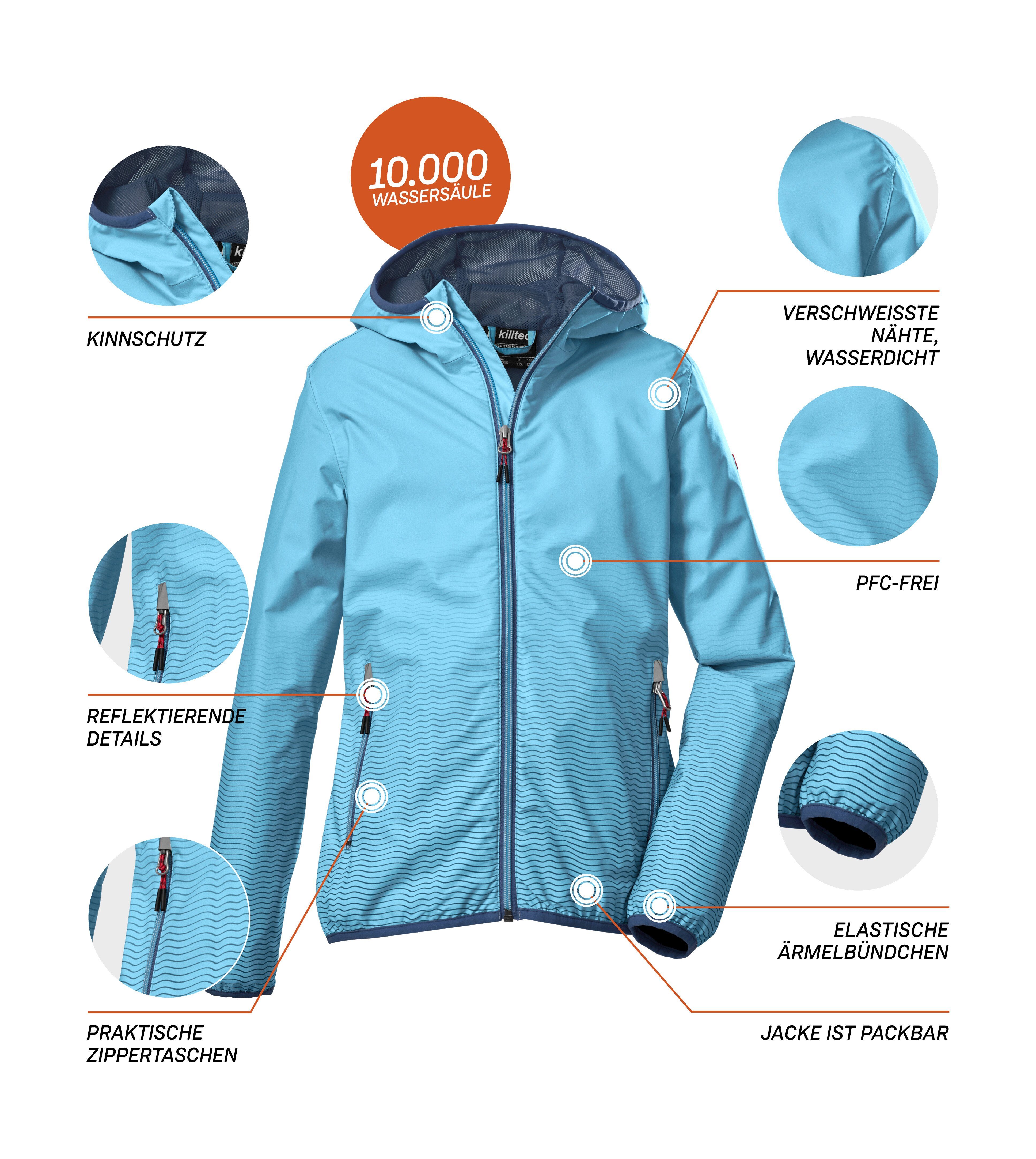 Killtec Outdoorjacke KOS 211 GRLS JCKT Winddichte, wasserdichte Mädchenjacke, klein verpackbar, reflektierend