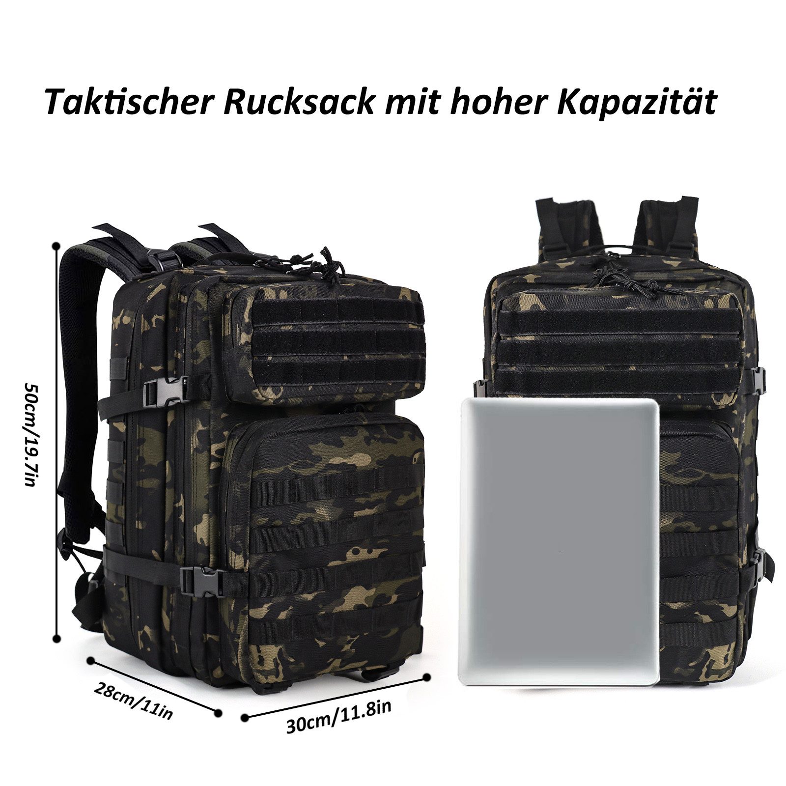 TAN.TOMI Rucksack Taktischer Rucksack 45L Wanderrucksack Militär Rucksack, Für Wandern, Jagd, Trekking und andere Outdooraktivitäten