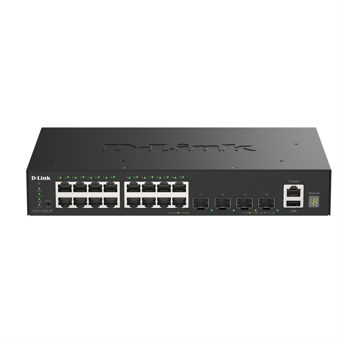 D-Link DGS-1530-20/E 20-Port Switch Smart Managed Gigabit Stack 2x 10G Netzwerk-Switch