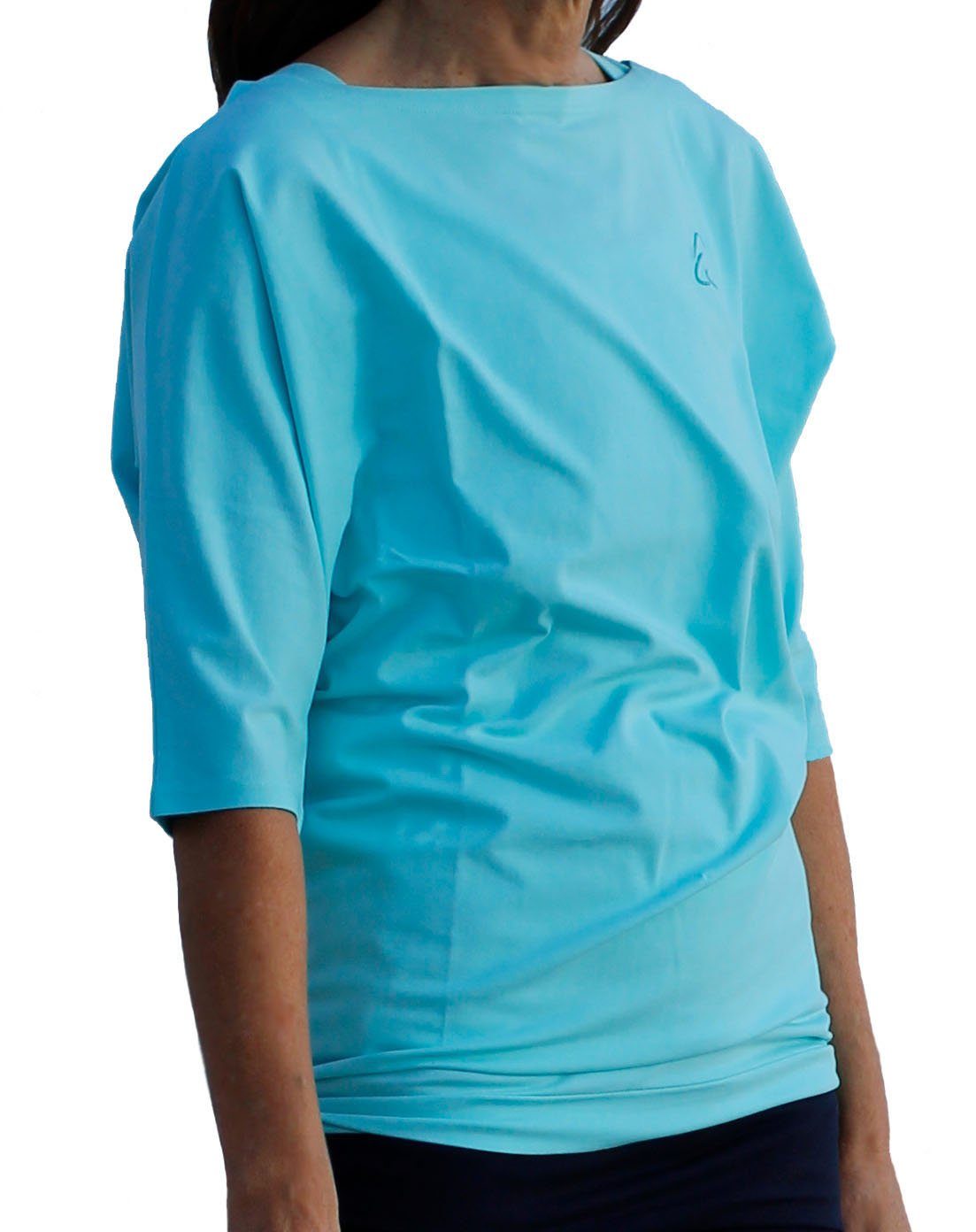ESPARTO breitem Yogashirt Schulterausschnitt Sadaa (U-Boot-Ausschnitt) Wohlfühlshirt Mint Bio-Baumwolle mit Halbarmshirt in