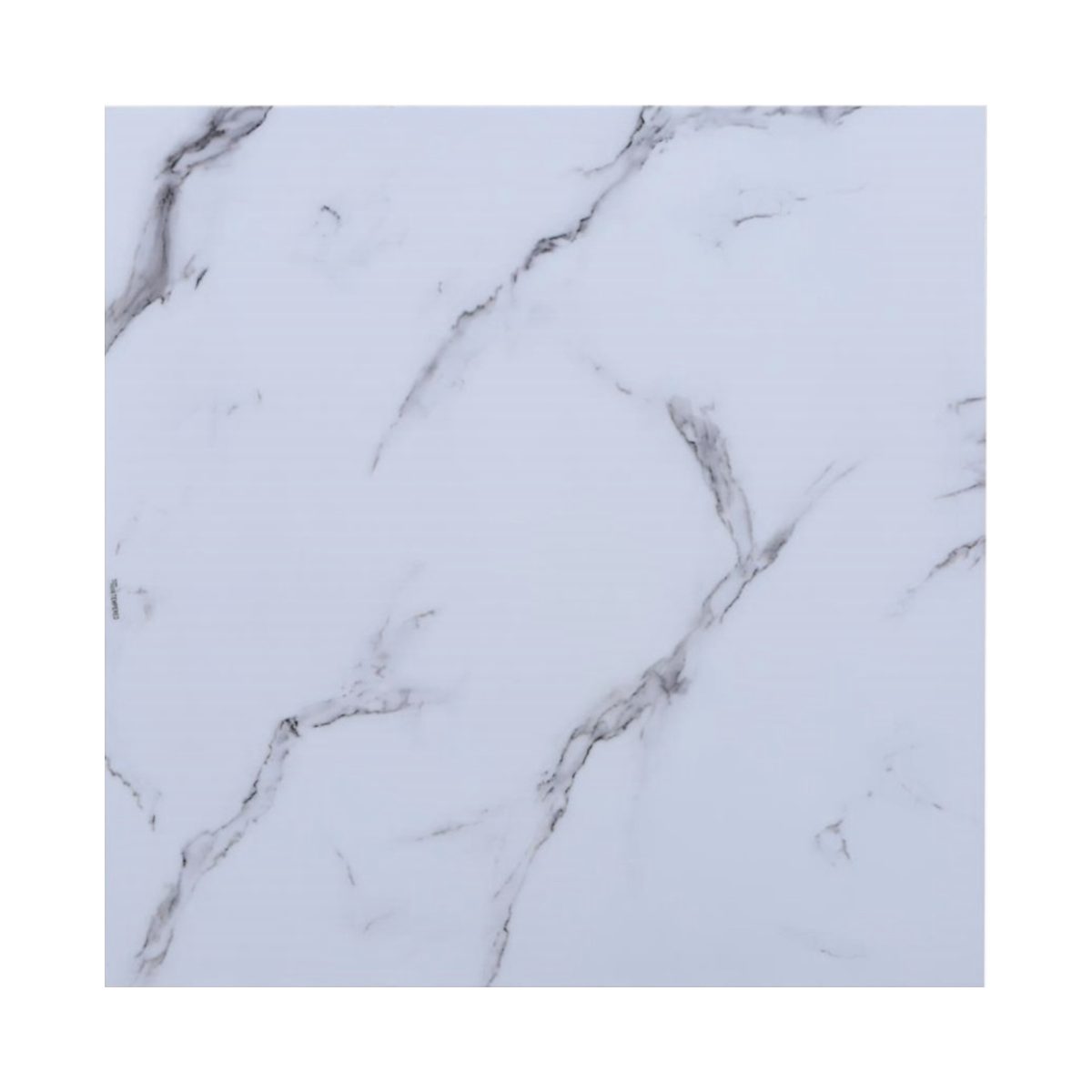 HOOZ Tischplatte Glasplatte 60x60x0,6 cm mit Facettenschliff - Marmoroptik weiß, quadratisch