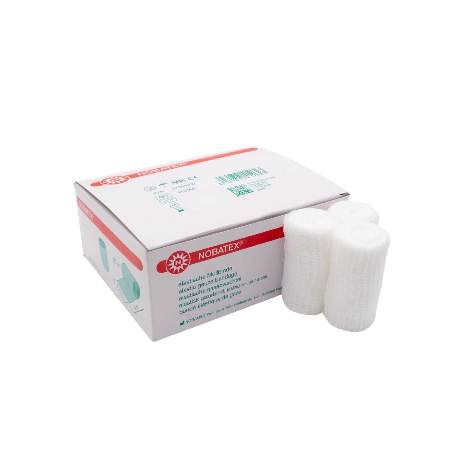 Nobamed Fixierpflaster Nobatex Fixierbinden, weiße Mullbinden, elastisch, 20 Stück