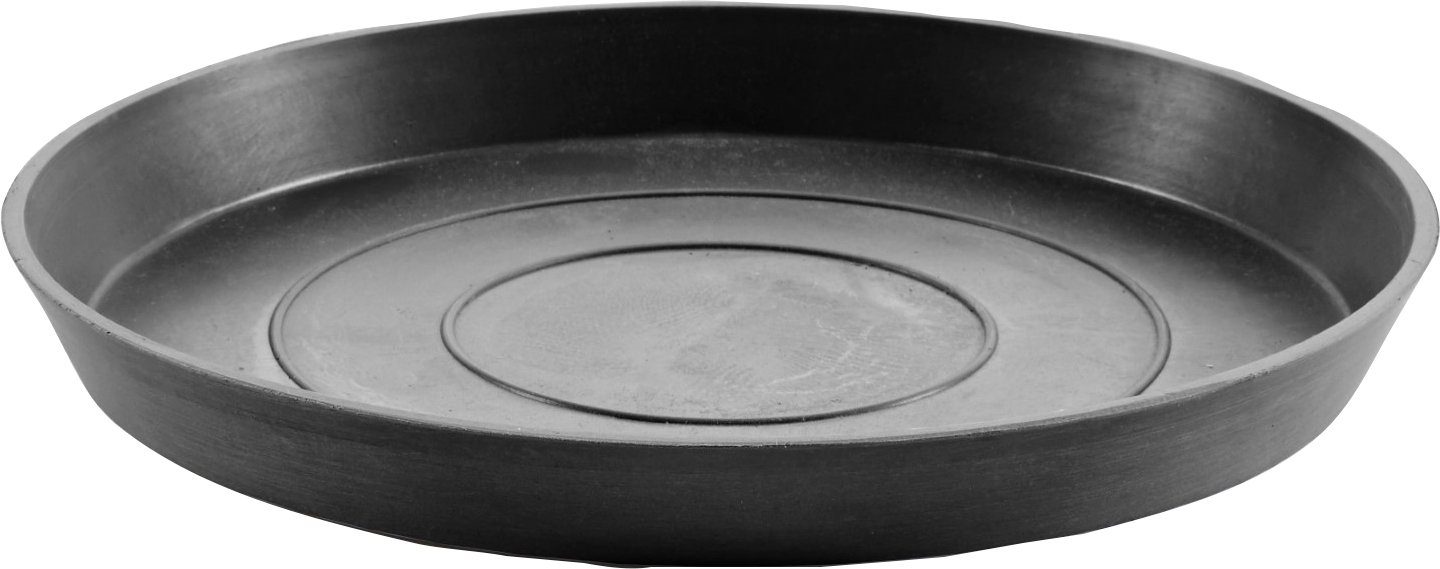 BxTxH: 36,5x36,5x3,5 Grey, SAUCER Blumentopfuntersetzer ECOPOTS ROUND cm Dark