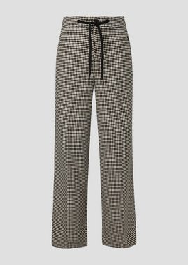 s.Oliver Stoffhose Regular: Wide Leg-Hose mit Hahnentrittmuster angedeuteter Tunnelzug