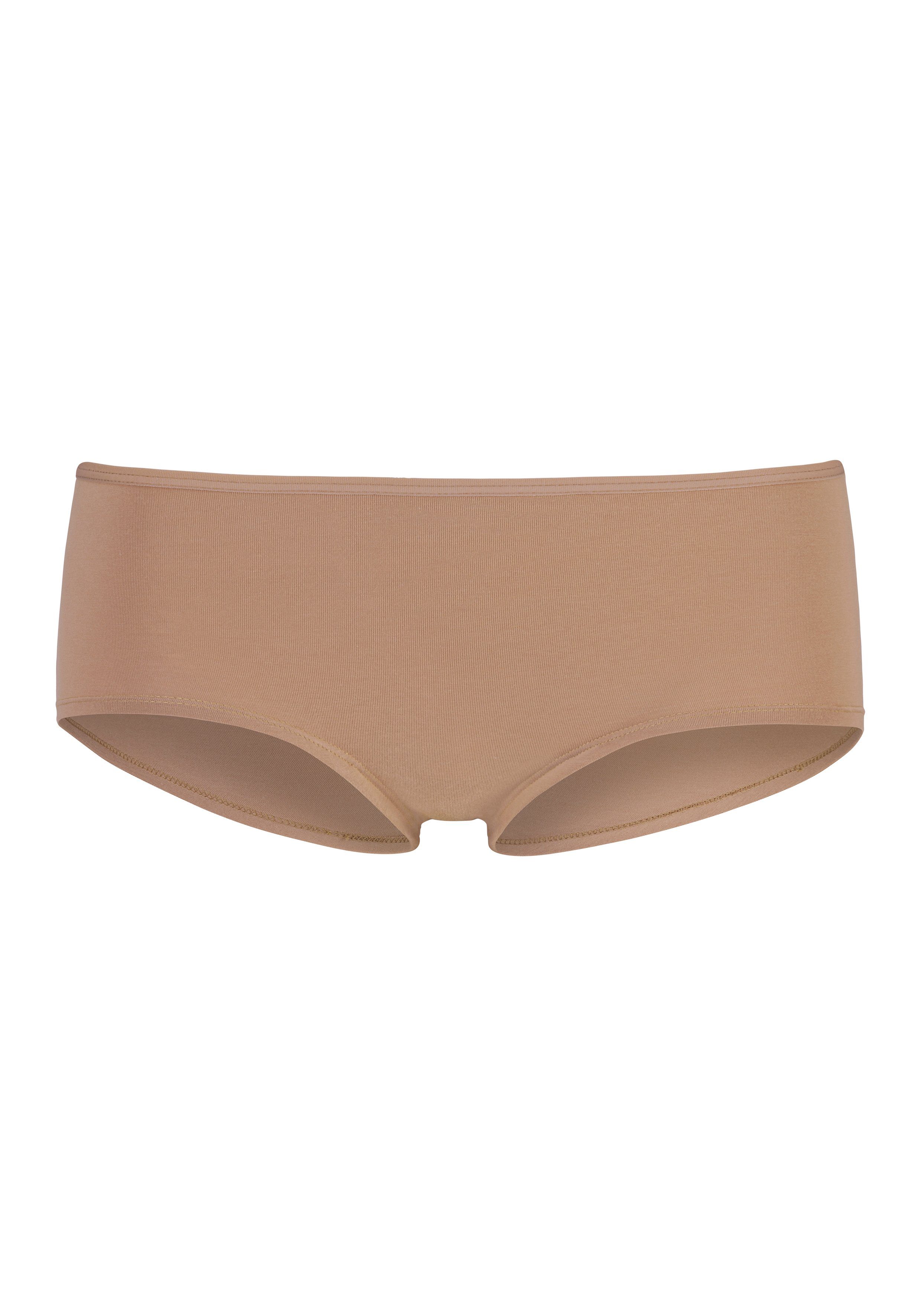 LASCANA Hipster aus Baumwolle (Packung, nougat, champagner, schwarz beige, 4-St) elastischer