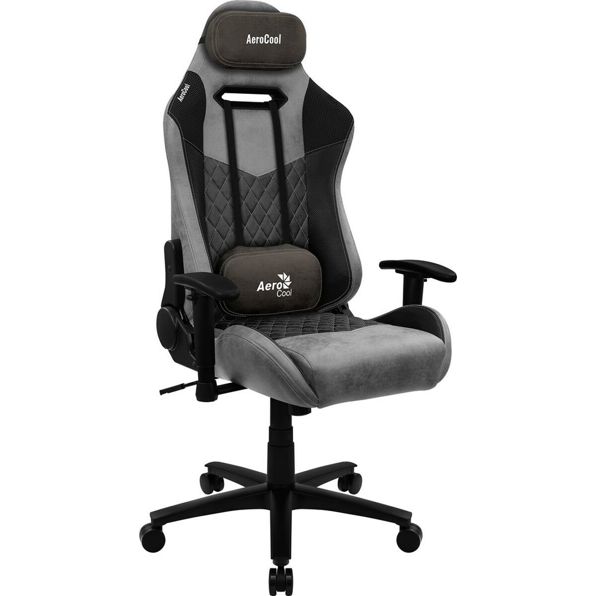 180 Ash Grau Aerocool Black Bürostuhl Aerocool Schwarz DUKE AeroSuede Gaming-Stuhl