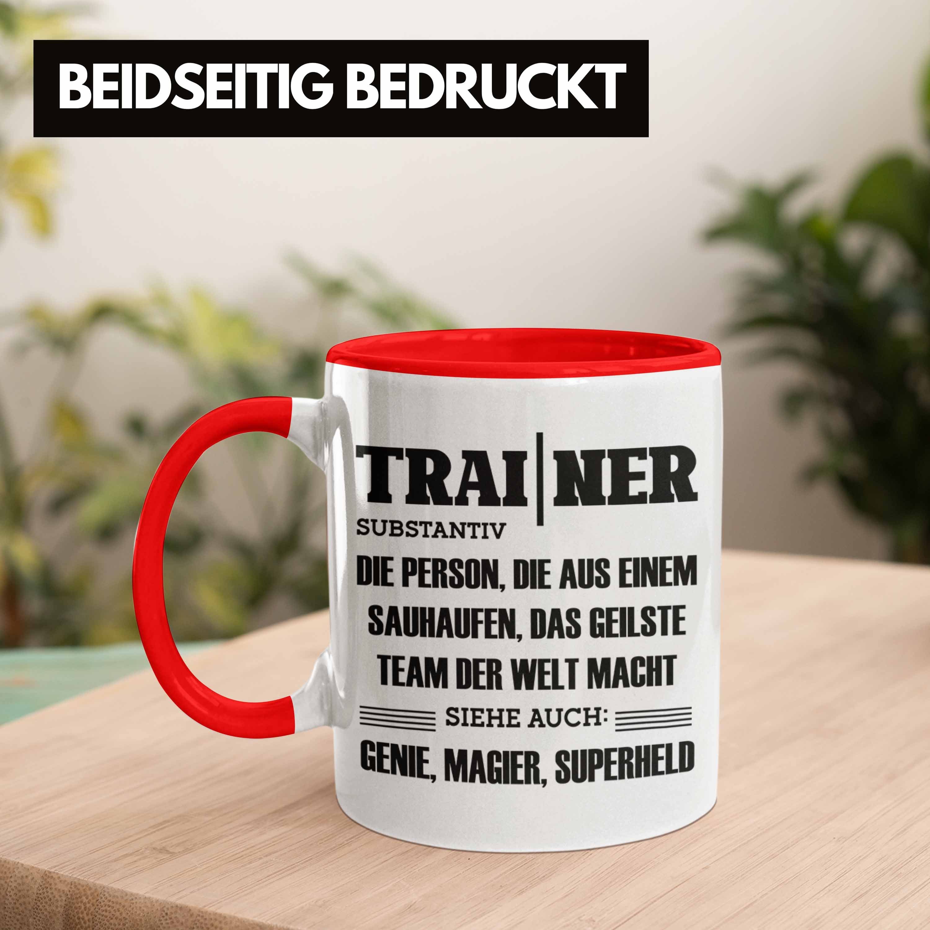 Geschenk Tasse Spruch Bester Coach Geschenkidee Trainer Trendation Rot Tasse
