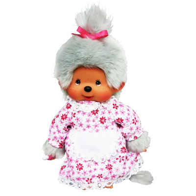 Monchhichi Plüschfigur Großmutter Oma 20 cm Monchhichi Mädchen Puppe Omi mit grauem Fell
