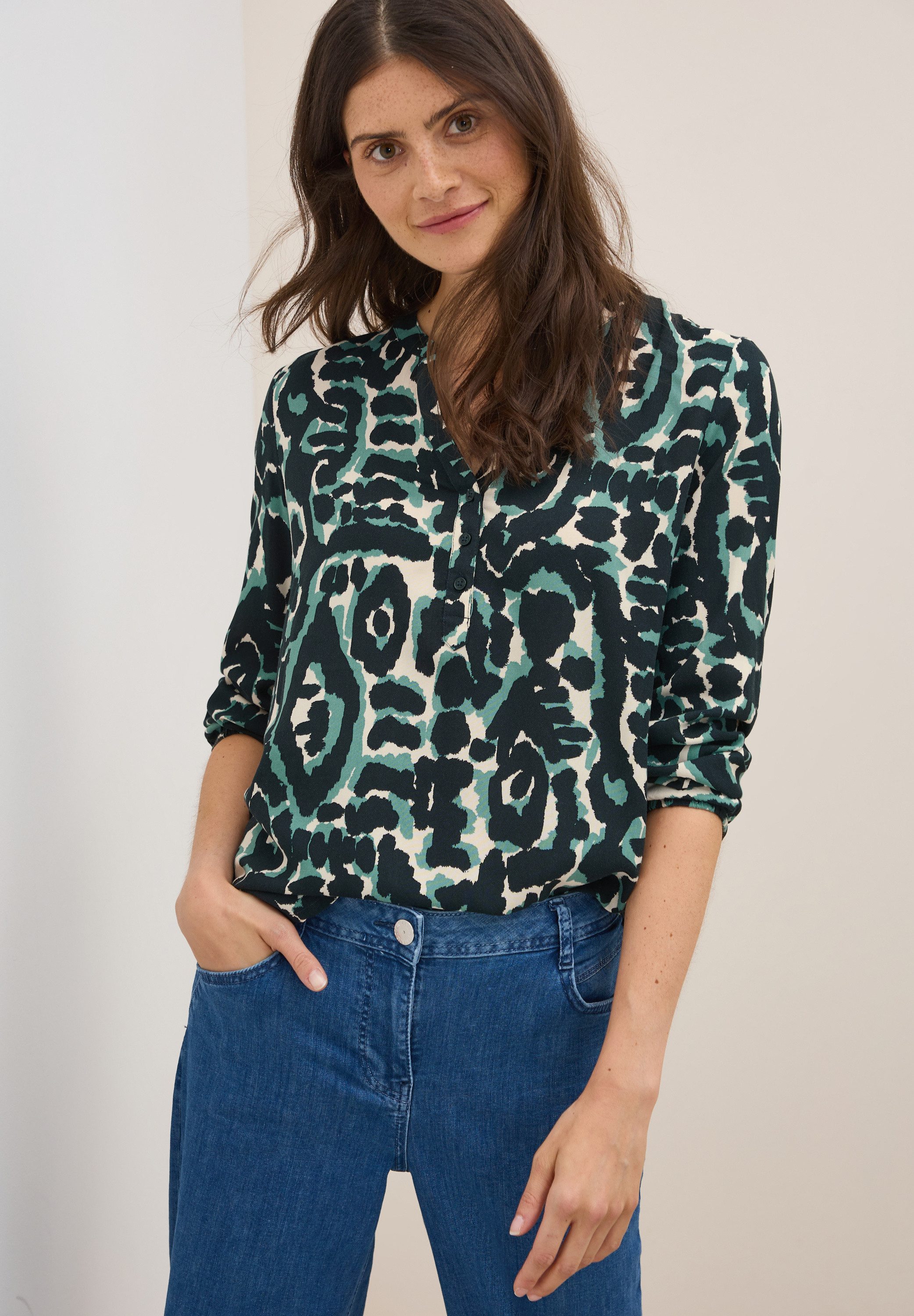 CECIL Langarmbluse mit All-Over Print günstig online kaufen