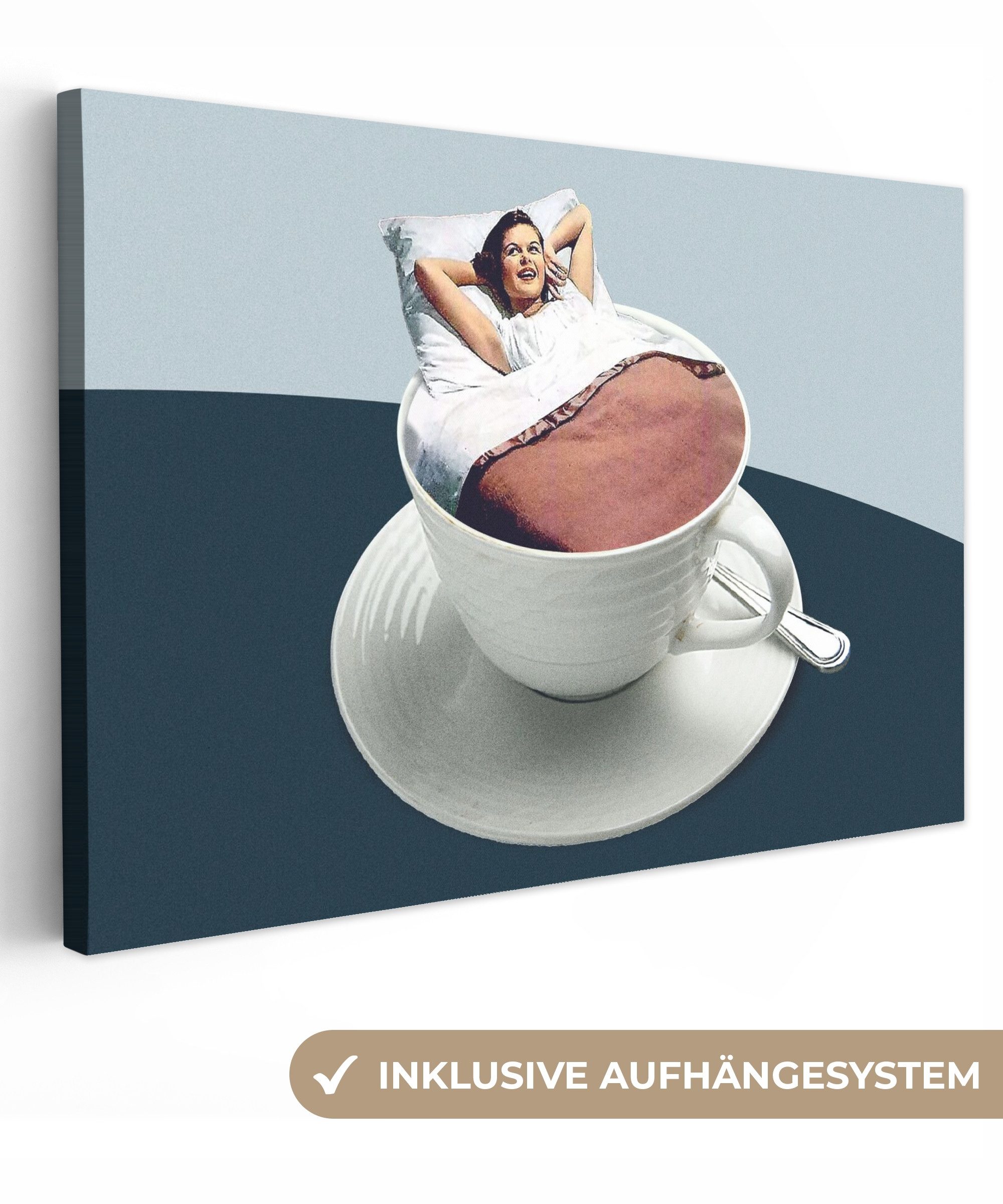 OneMillionCanvasses® Leinwandbild Frau - Kaffee - günstig online kaufen
